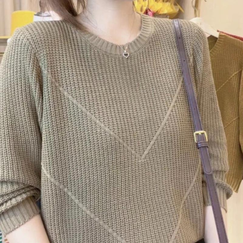 Женский вязаный свитер осенне-зимней моды с круглым вырезом, базовый слой, с длинным рукавом, свободный, для ношения под одеждой 2XL
Женский вязаный свитер осенне-зимней моды с круглым вырезом, базовый слой, с длинным рукавом, свободный, для ношения под одеждой 2XL