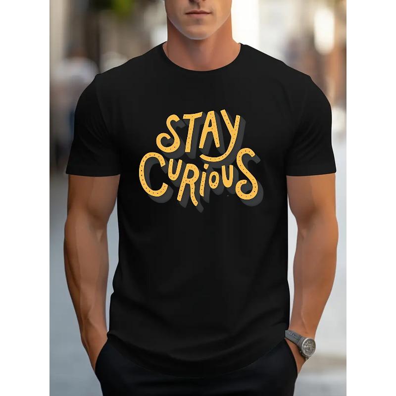 Summer Casual Men S Fashion Graphic T-Shirt, Polyester Crew Neck, Regular Fit, Fabric with Slight Stretch, with Stay Curious Print, for Adult Tee 4XL чорний
Summer Casual Men S Fashion Graphic T-Shirt, Polyester Crew Neck, Regular Fit, Fabric with Slight Stretch, with Stay Curious Print, for Adult Tee 4XL чорний