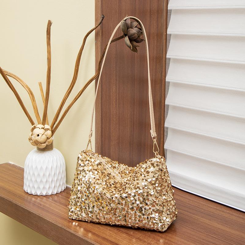 Популярная в этом году цветная сумка через плечо с пайетками, весна-лето 2025, современная женская ручная сумка под мышкой, сумка для мобильного телефона