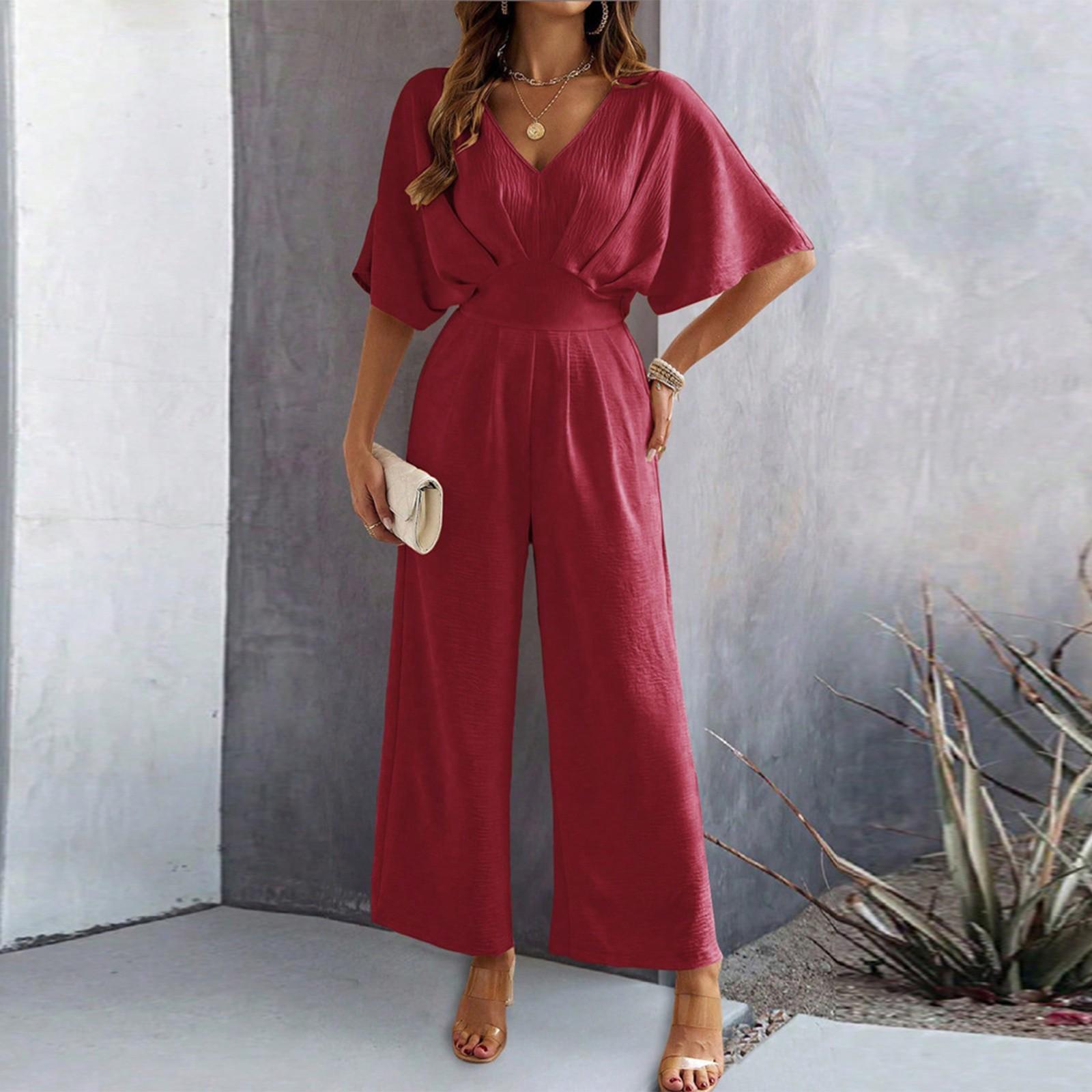 Women s Puff Sleeve Wide Leg Solid Color Pleated Jumpsuit XL винний
Women s Puff Sleeve Wide Leg Solid Color Pleated Jumpsuit XL винний