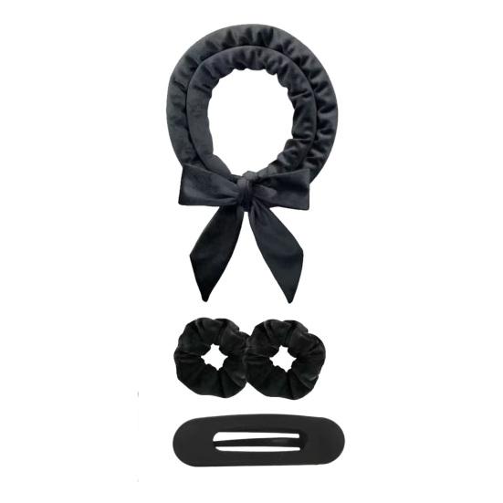 No Heat Hair Curling Rod Bow Headband with 2 Scrunchies Clip Women Overnight Sleeping Velvet Hair Curler Long Hair Curls Roller Styling Tool чорний
No Heat Hair Curling Rod Bow Headband with 2 Scrunchies Clip Women Overnight Sleeping Velvet Hair Curler Long Hair Curls Roller Styling Tool чорний
