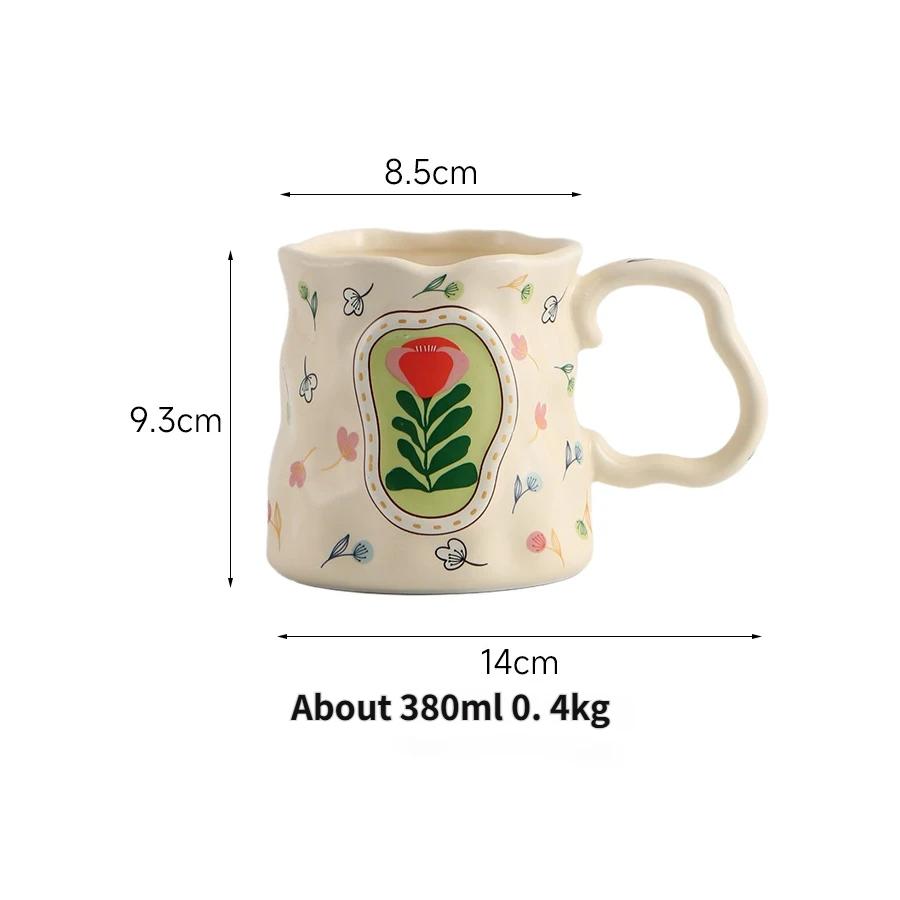 Hand-painted floral-patterned, uniquely shaped ceramic mug, 380ml 1pc білий
Hand-painted floral-patterned, uniquely shaped ceramic mug, 380ml 1pc білий