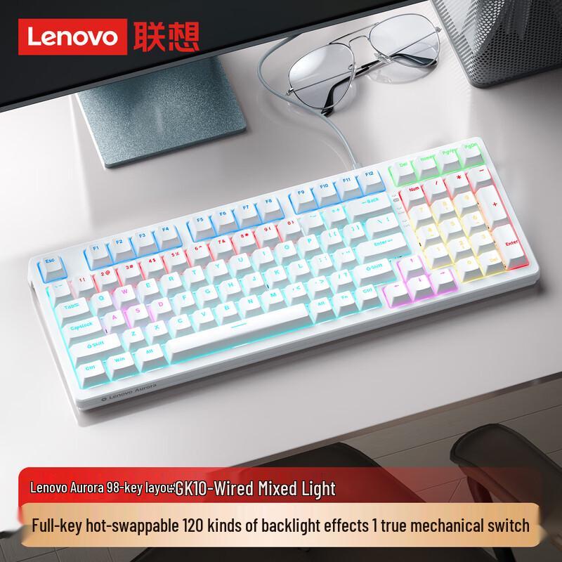 Lenovo GK10 Aurora Series Hot-Swappable 98-Key Mechanical Gaming Keyboard
Lenovo GK10 Aurora Series Hot-Swappable 98-Key Mechanical Gaming Keyboard