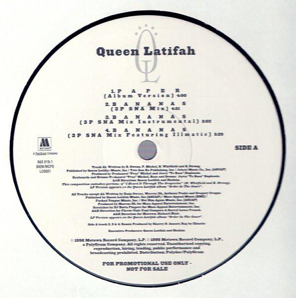 12inch Record QUEEN LATIFAH - Paper / Bananas 8608191PROMO Motown 1998 UK Rap & Hip-Hop/R&B Used
12inch Record QUEEN LATIFAH - Paper / Bananas 8608191PROMO Motown 1998 UK Rap & Hip-Hop/R&B Used