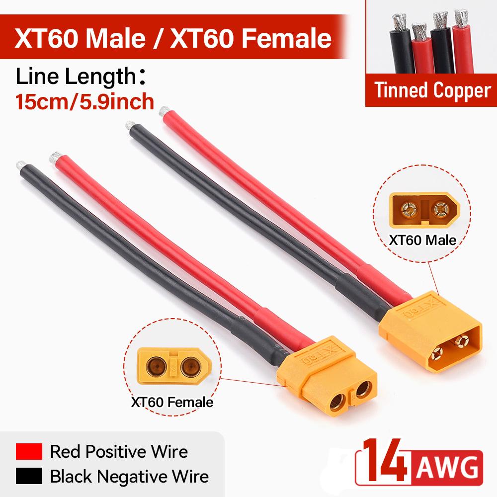 15 см 14 AWG 2 шт. батареї XT60, штекерний штекер із силіконовим кабелем, фотоелектричні елементи, сонячна система
15 см 14 AWG 2 шт. батареї XT60, штекерний штекер із силіконовим кабелем, фотоелектричні елементи, сонячна система