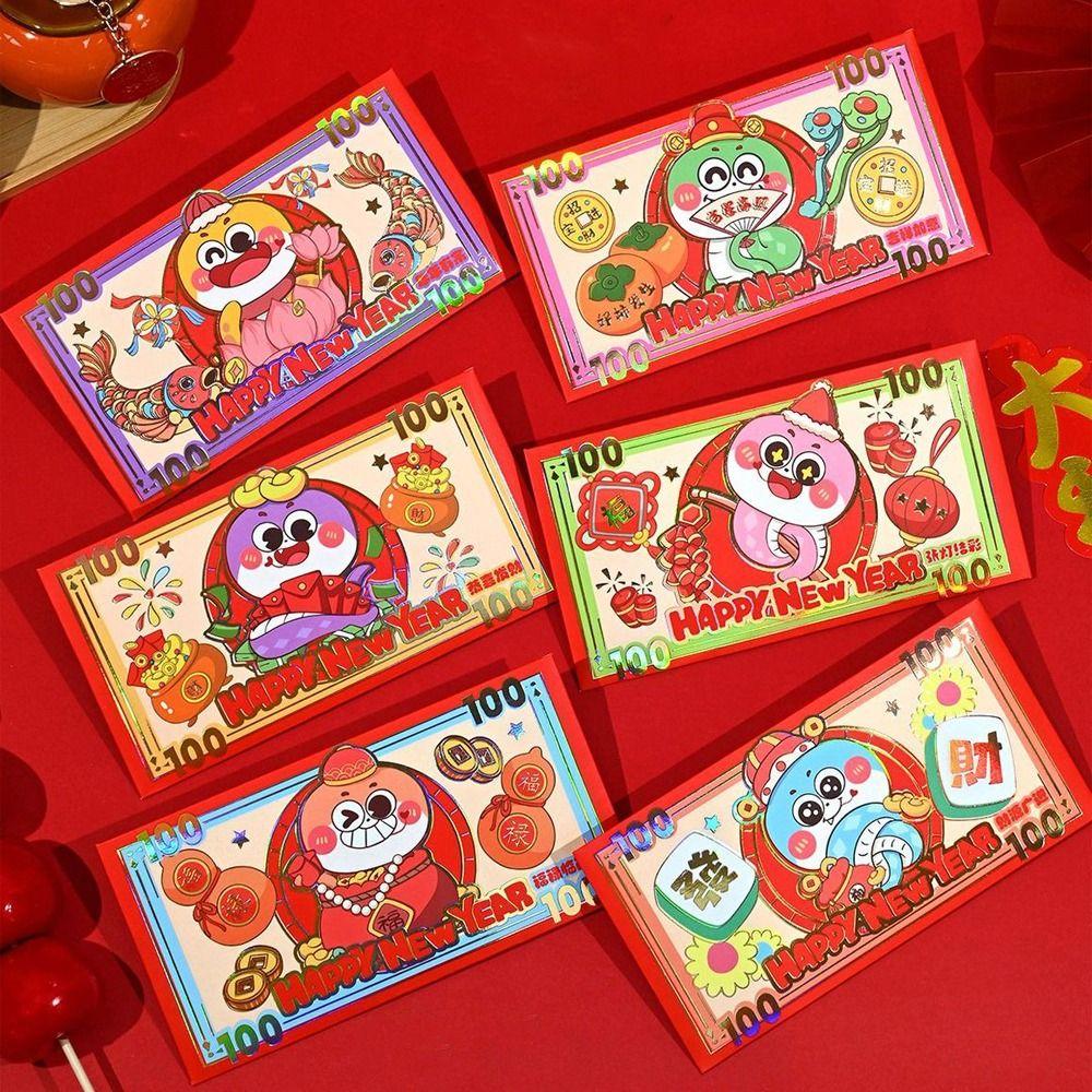 6pcs Blessing 2025 Snake Year Red Envelopes Chinese Style Money Packet Graduation Style 1
6pcs Blessing 2025 Snake Year Red Envelopes Chinese Style Money Packet Graduation Style 1
