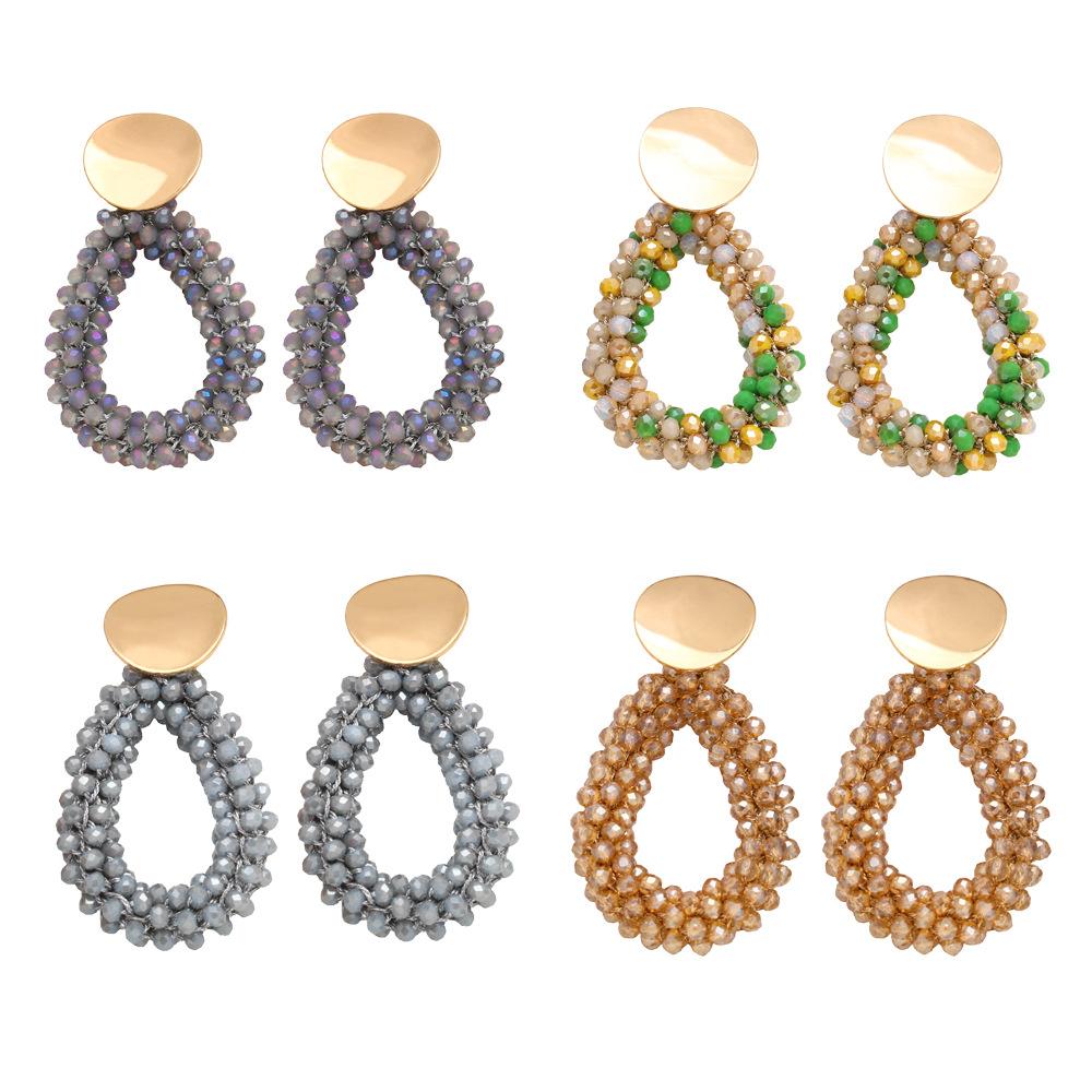 New European And American Fashion Rice Bead Earrings Hand -Woven Geometric Drop -Shaped Earrings For Women
New European And American Fashion Rice Bead Earrings Hand -Woven Geometric Drop -Shaped Earrings For Women