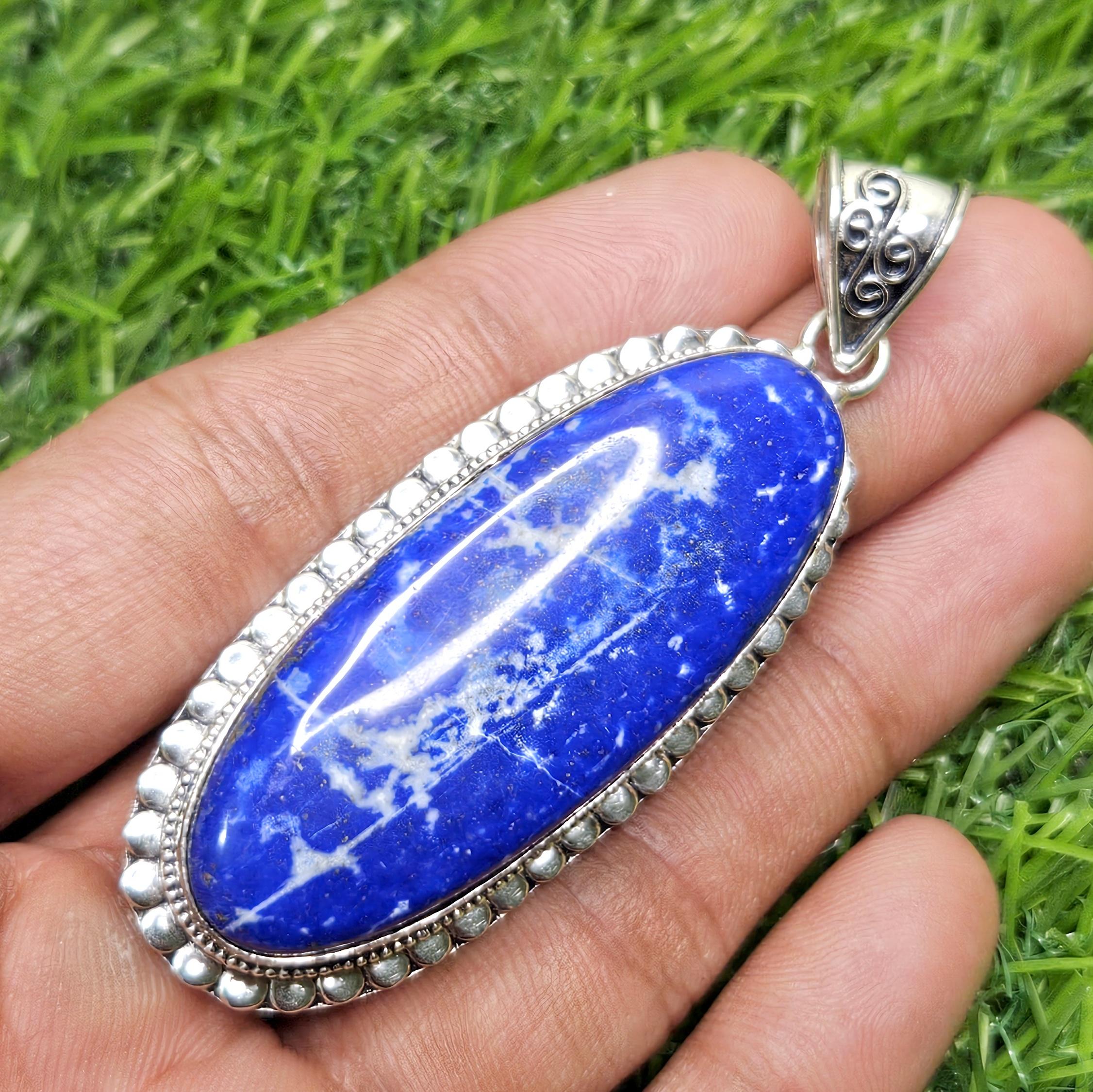 Natural Lapis Lazuli Pendant 925 sterling silver pendant Oval shape gemstone pendant gift for her
Natural Lapis Lazuli Pendant 925 sterling silver pendant Oval shape gemstone pendant gift for her