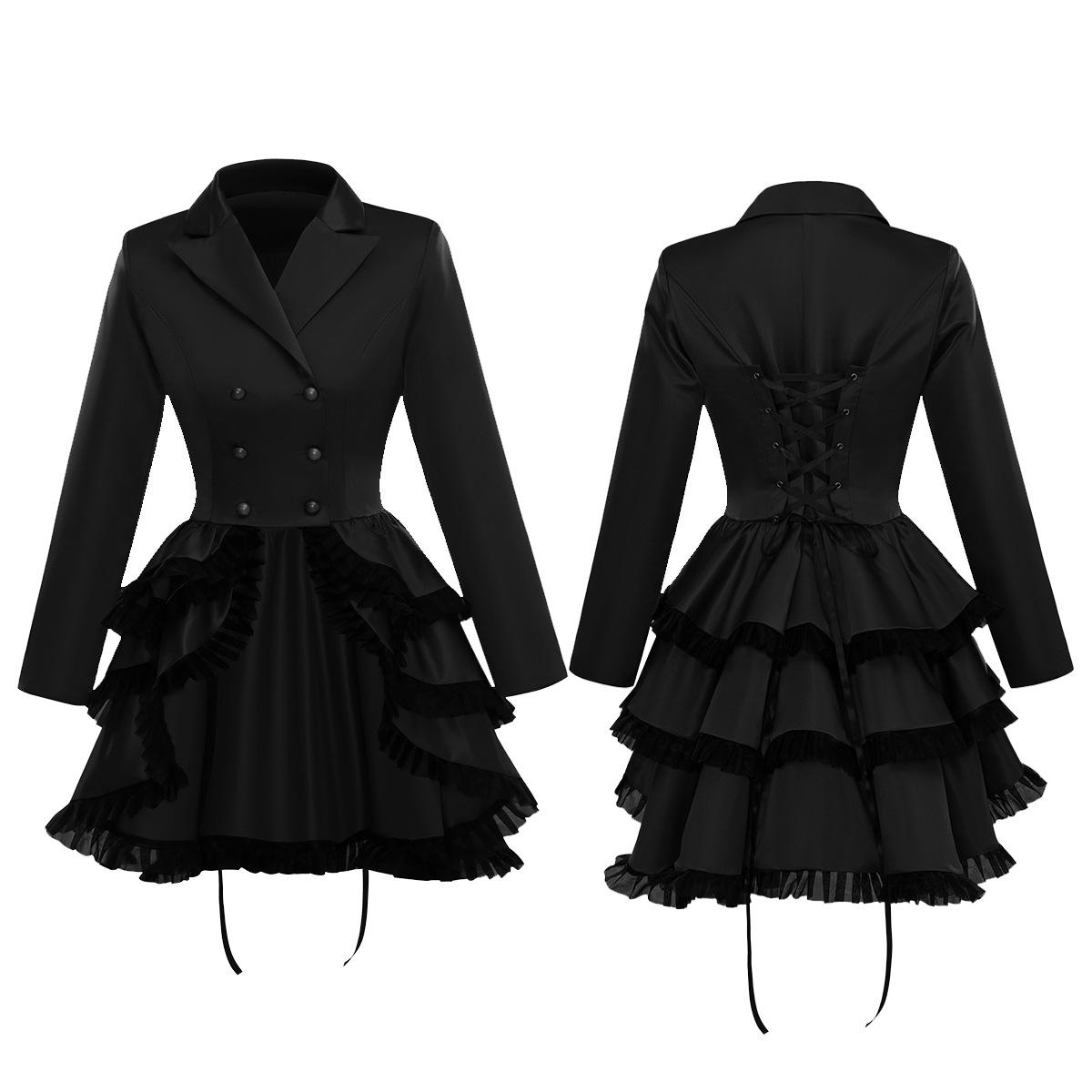 Retro Gothic Lace-Trimmed Double-Breasted Medieval Renaissance Costume for Women M
Retro Gothic Lace-Trimmed Double-Breasted Medieval Renaissance Costume for Women M