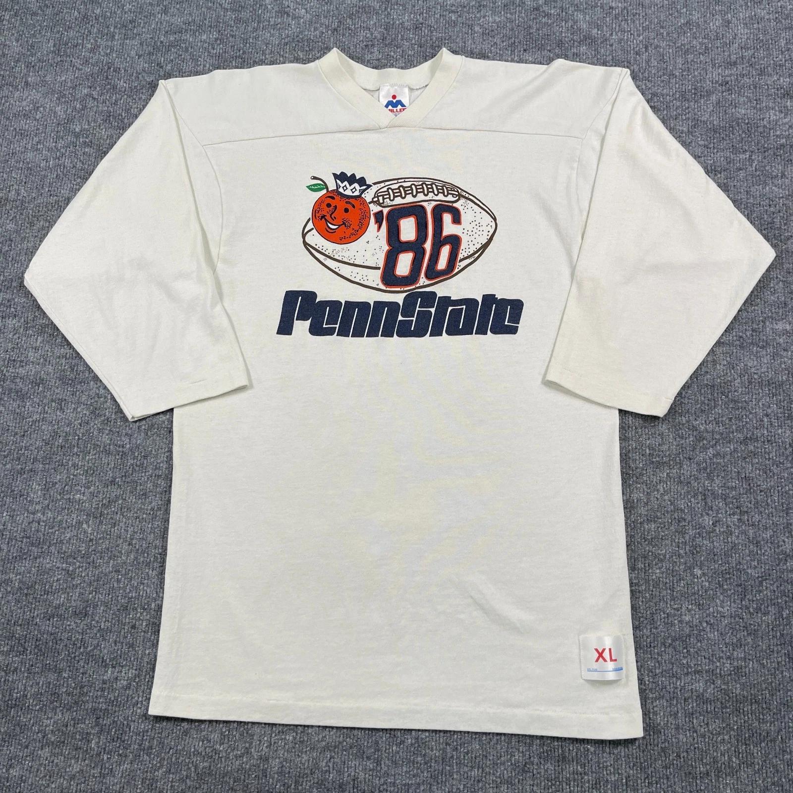 Vintage 1986 Penn State Nitanny Lions 3/4 Shirt Medium 19x29 White S
Vintage 1986 Penn State Nitanny Lions 3/4 Shirt Medium 19x29 White S