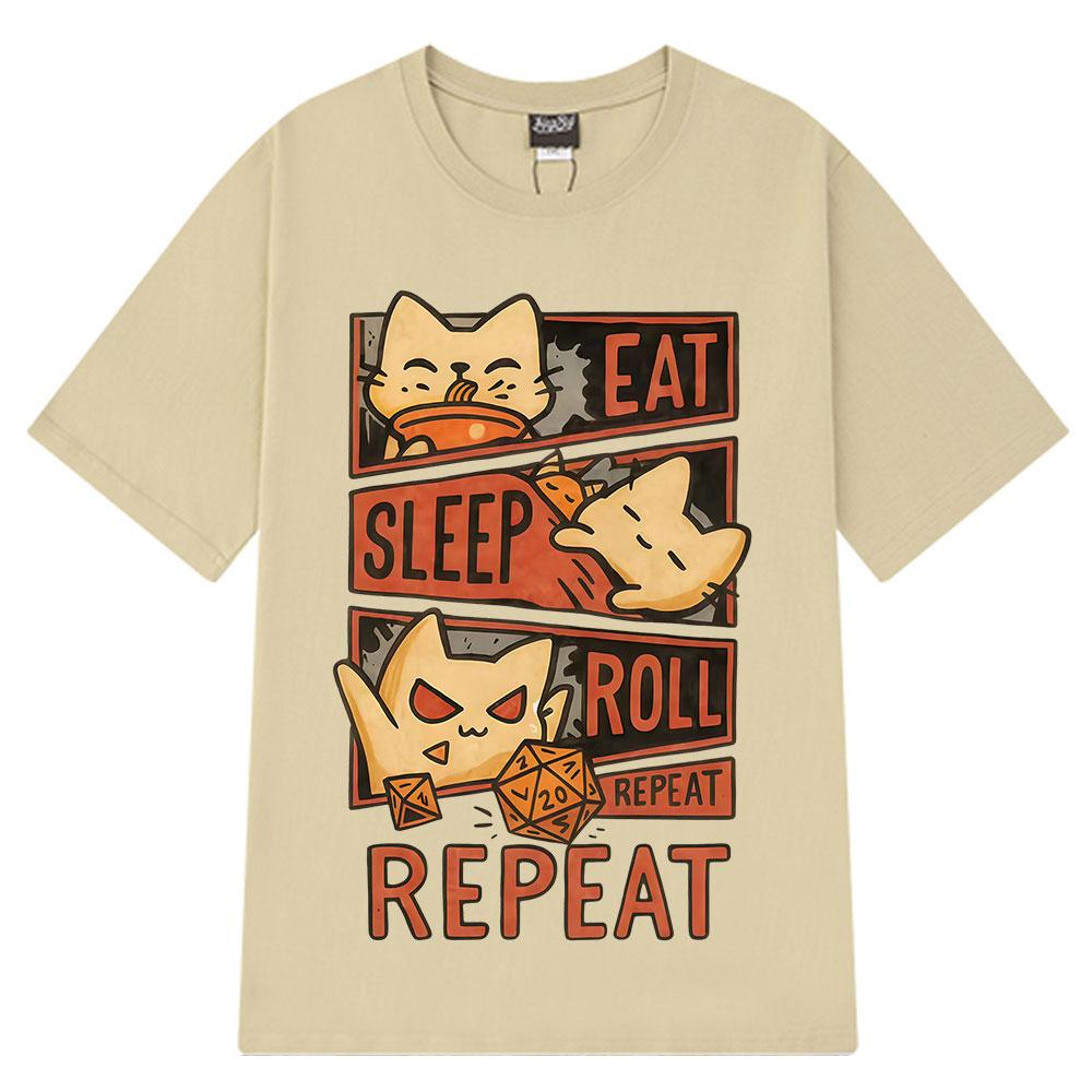 2026 Summer Cotton Tee Eat Sleep Roll Repeat Cat Graphic Unisex WOMEN Plus Size Loose Casual Hip Hop Streetwear Breathable Top 4XL
2026 Summer Cotton Tee Eat Sleep Roll Repeat Cat Graphic Unisex WOMEN Plus Size Loose Casual Hip Hop Streetwear Breathable Top 4XL