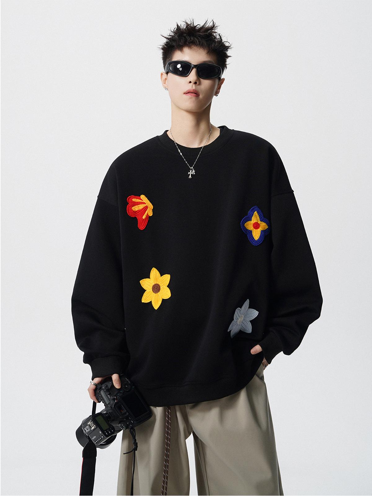 Men s Trendy Black Floral Embroidery Heavyweight Crewneck Sweatshirt - Autumn Casual Loose Fit XL (125-145 jin) білий/сірий
Men s Trendy Black Floral Embroidery Heavyweight Crewneck Sweatshirt - Autumn Casual Loose Fit XL (125-145 jin) білий/сірий