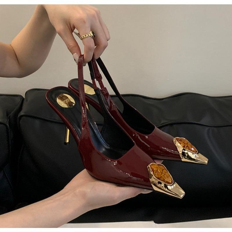 Fashion Street Style Design Inlay Diamonds Woman Pumps Sandals Elegant Sexy Thin Heels Pointed Toe Banquet Prom Slingbacks Shoes 35
Fashion Street Style Design Inlay Diamonds Woman Pumps Sandals Elegant Sexy Thin Heels Pointed Toe Banquet Prom Slingbacks Shoes 35