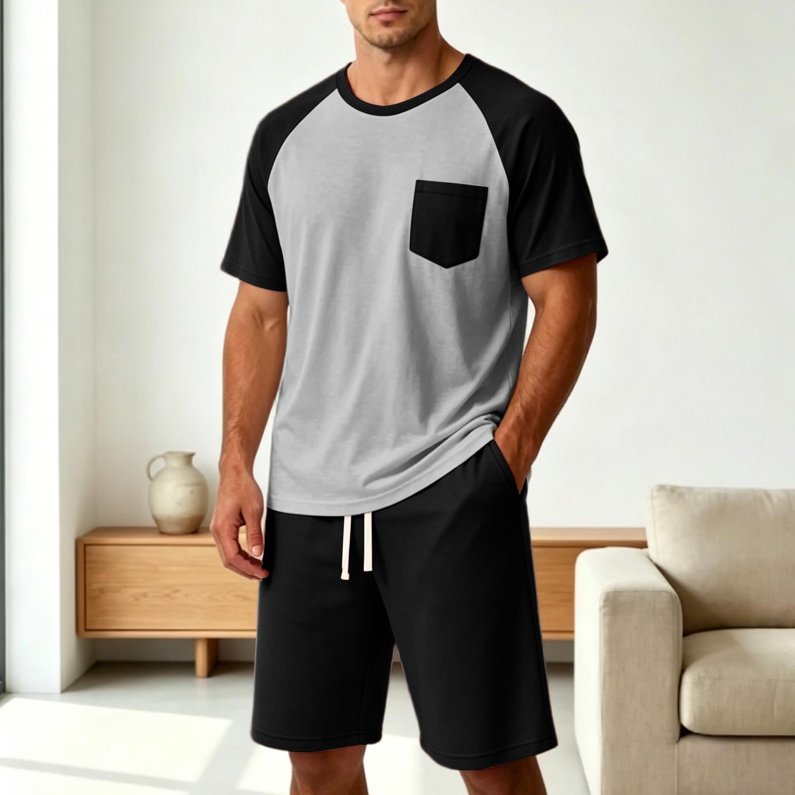 Men s Short Sleeve Pajama Set Soft Lightweight Loungewear Two Piece Set with Crew Neck Top and Drawstring Shorts Pocket Design XXL чёрный
Men s Short Sleeve Pajama Set Soft Lightweight Loungewear Two Piece Set with Crew Neck Top and Drawstring Shorts Pocket Design XXL чёрный