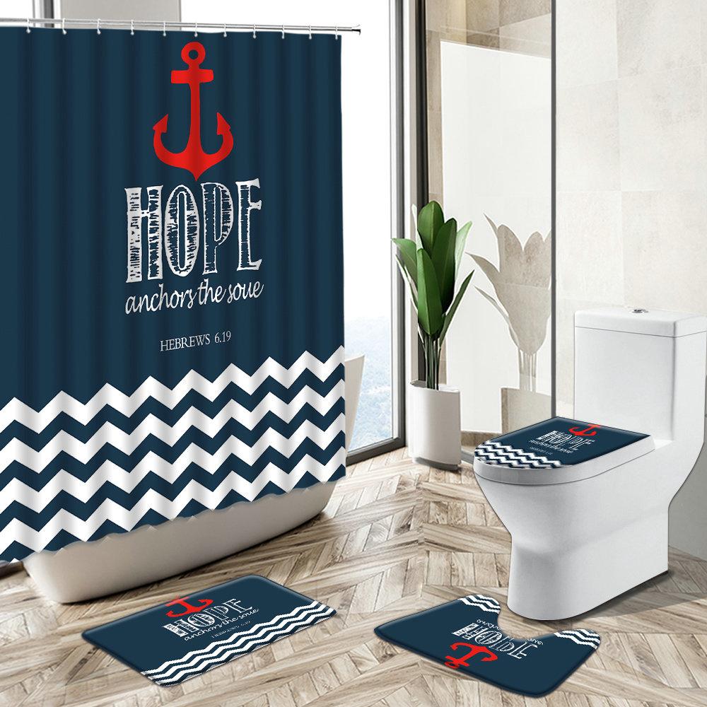 Cartoon Nautical Theme Shower Curtain Anchor Lighthouse Design Child Bathroom Decor Non-Slip Carpet Toilet Cover Floor Mat Set W60H190(CM)-1 Pcs
Cartoon Nautical Theme Shower Curtain Anchor Lighthouse Design Child Bathroom Decor Non-Slip Carpet Toilet Cover Floor Mat Set W60H190(CM)-1 Pcs