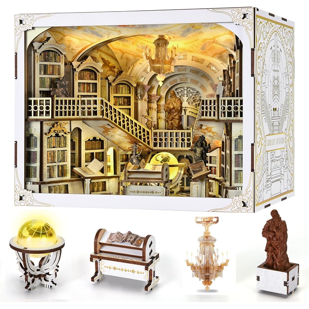 MiniCity DIY Book Nook Kit - Miniature Library House - For Beginners, Teens, Adults - Decorative Art with LED Light
MiniCity DIY Book Nook Kit - Miniature Library House - For Beginners, Teens, Adults - Decorative Art with LED Light