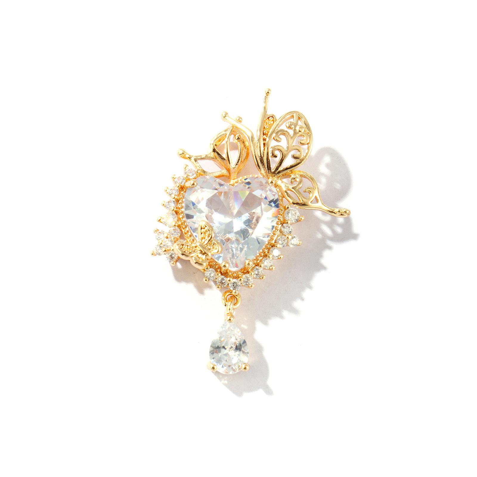 1 Piece Brass Pendants Gold Plated Heart Butterfly Clear Cubic Zirconia Pendants For DIY Necklace Bracelet Making 3.5cm x 2.5cm
1 Piece Brass Pendants Gold Plated Heart Butterfly Clear Cubic Zirconia Pendants For DIY Necklace Bracelet Making 3.5cm x 2.5cm