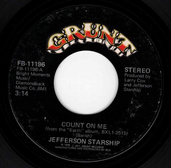 7inch Record JEFFERSON STARSHIP Count On Me Show Yourself FB11196 Grunt 1978 US Rock Used
7inch Record JEFFERSON STARSHIP Count On Me Show Yourself FB11196 Grunt 1978 US Rock Used