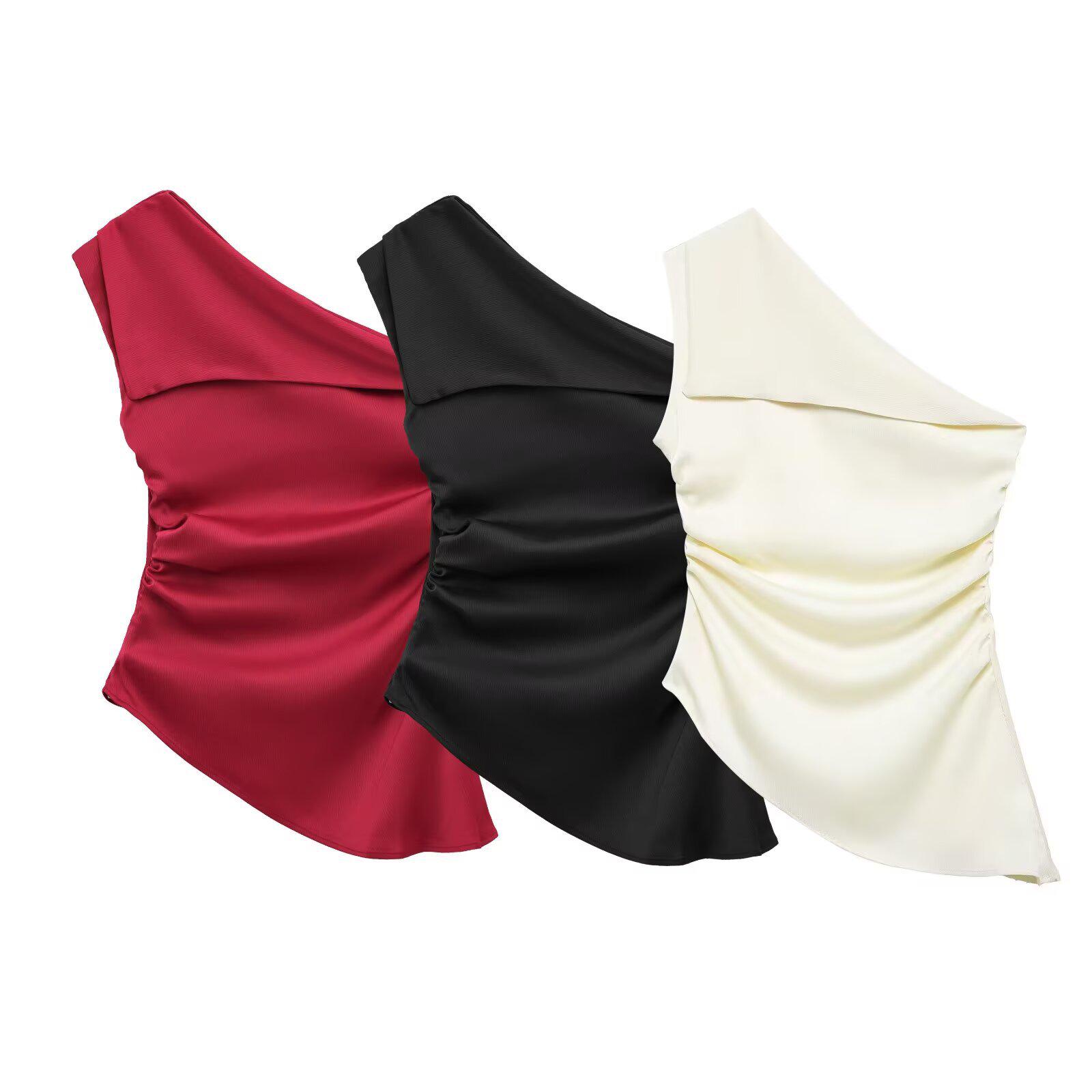 2025 Spring/Summer Women s Asymmetric Pleated One-Shoulder Slim Vest Top Extra Small брудно-білий
2025 Spring/Summer Women s Asymmetric Pleated One-Shoulder Slim Vest Top Extra Small брудно-білий