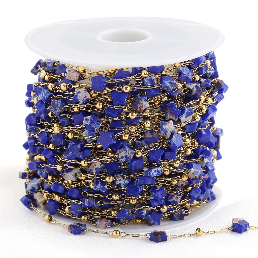 1Meter Stainless Steel Blue Star Beaded Chain Lapis Lazuli Stars Natural Stone Satellite Chains for Jewelry Making Necklace DIY 1Meter
1Meter Stainless Steel Blue Star Beaded Chain Lapis Lazuli Stars Natural Stone Satellite Chains for Jewelry Making Necklace DIY 1Meter
