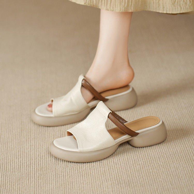 thick-soled soft-soled cool slippers, women wear thick-heeled one-word slippers, summer open-toed fairy slippers 40
thick-soled soft-soled cool slippers, women wear thick-heeled one-word slippers, summer open-toed fairy slippers 40