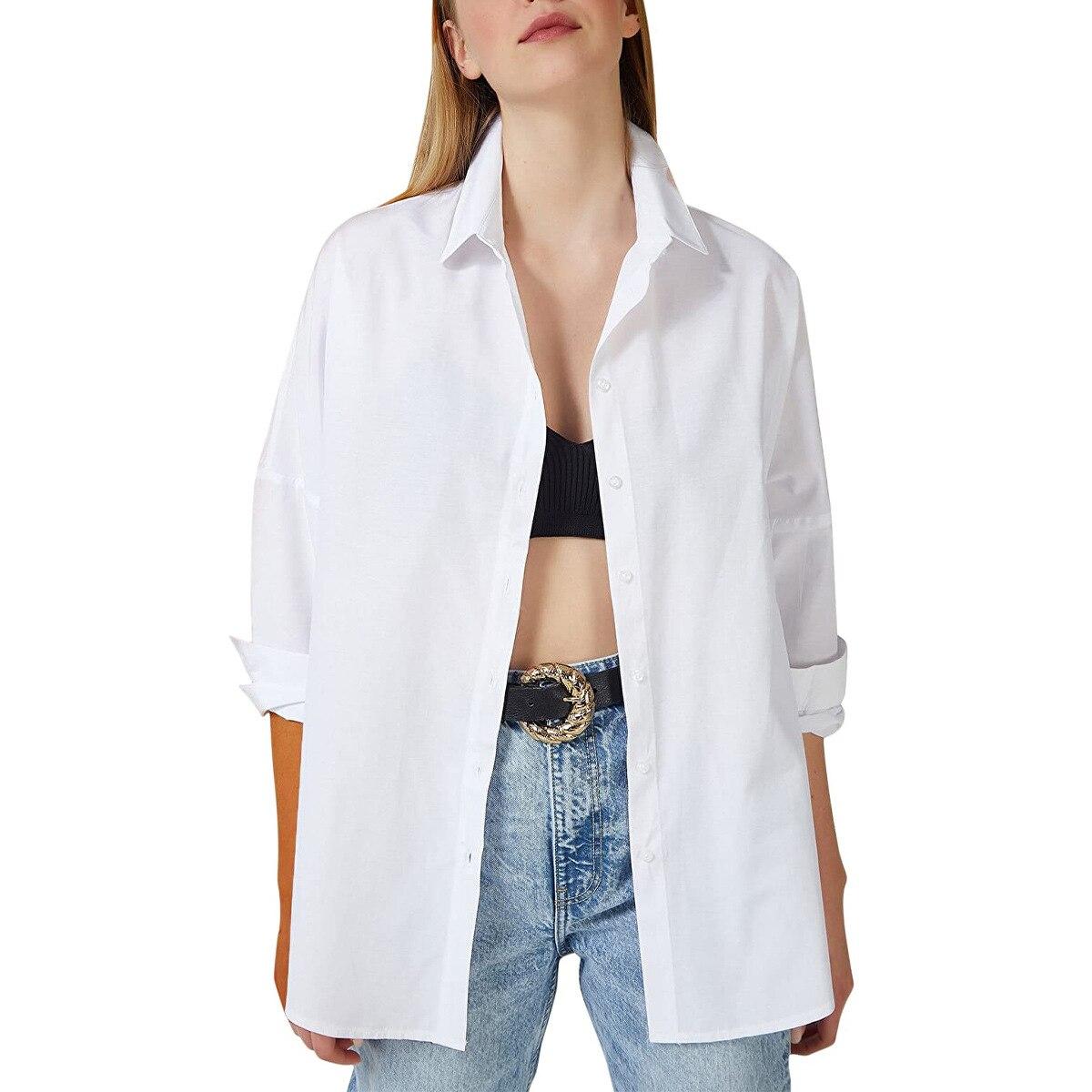 Осенняя женская свободная рубашка, элегантная однобортная однобортная рубашка в стиле Харадзюку для отдыха с лацканами и длинными рукавами, однобортная женская рубашка с планкой XXL белый
Осенняя женская свободная рубашка, элегантная однобортная однобортная рубашка в стиле Харадзюку для отдыха с лацканами и длинными рукавами, однобортная женская рубашка с планкой XXL белый