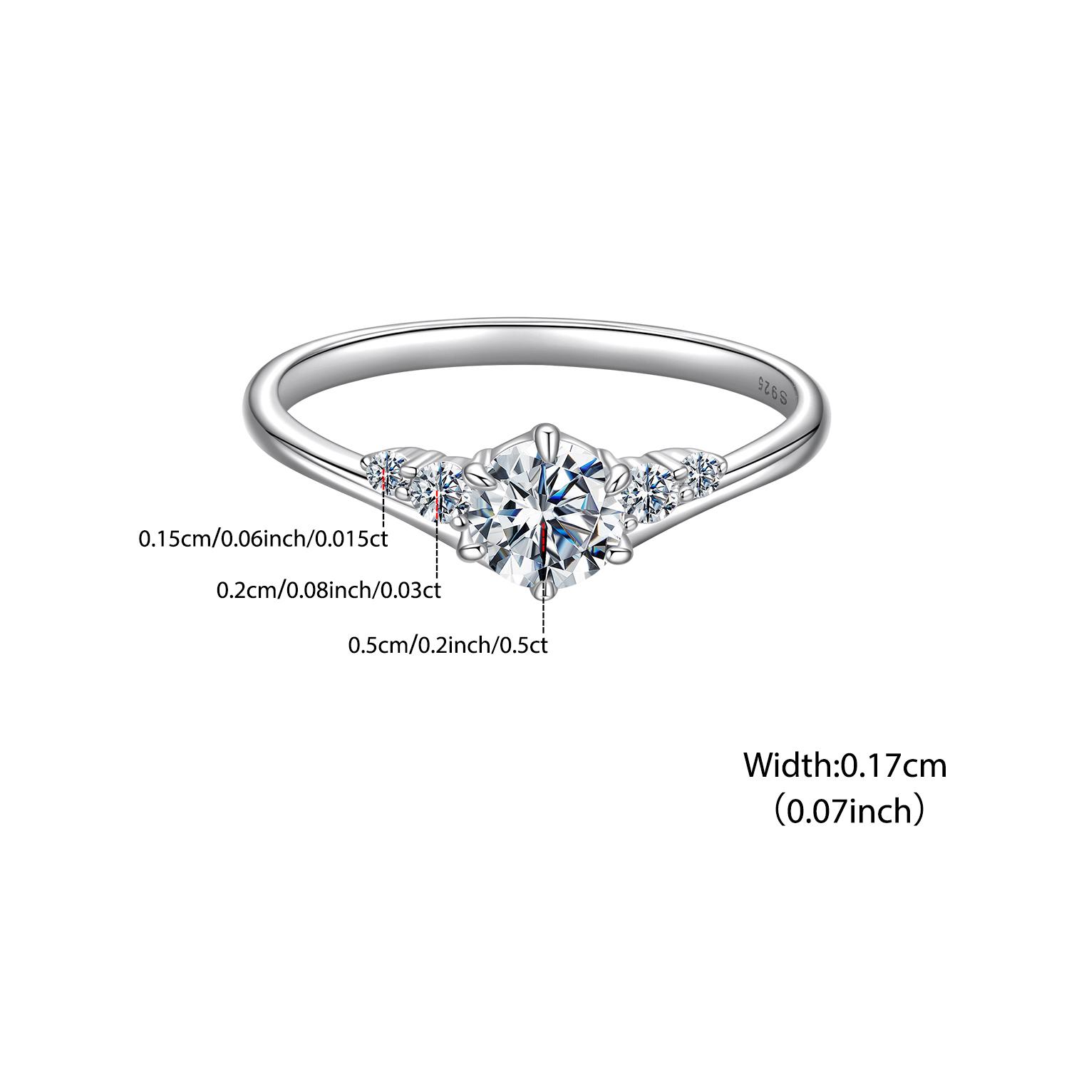BAMOER 0.6CT Moissanite Ring 5-Stones Prongs Setting Band Ring D Color VVS1 Original for Women Wedding Jewelry with 7
BAMOER 0.6CT Moissanite Ring 5-Stones Prongs Setting Band Ring D Color VVS1 Original for Women Wedding Jewelry with 7