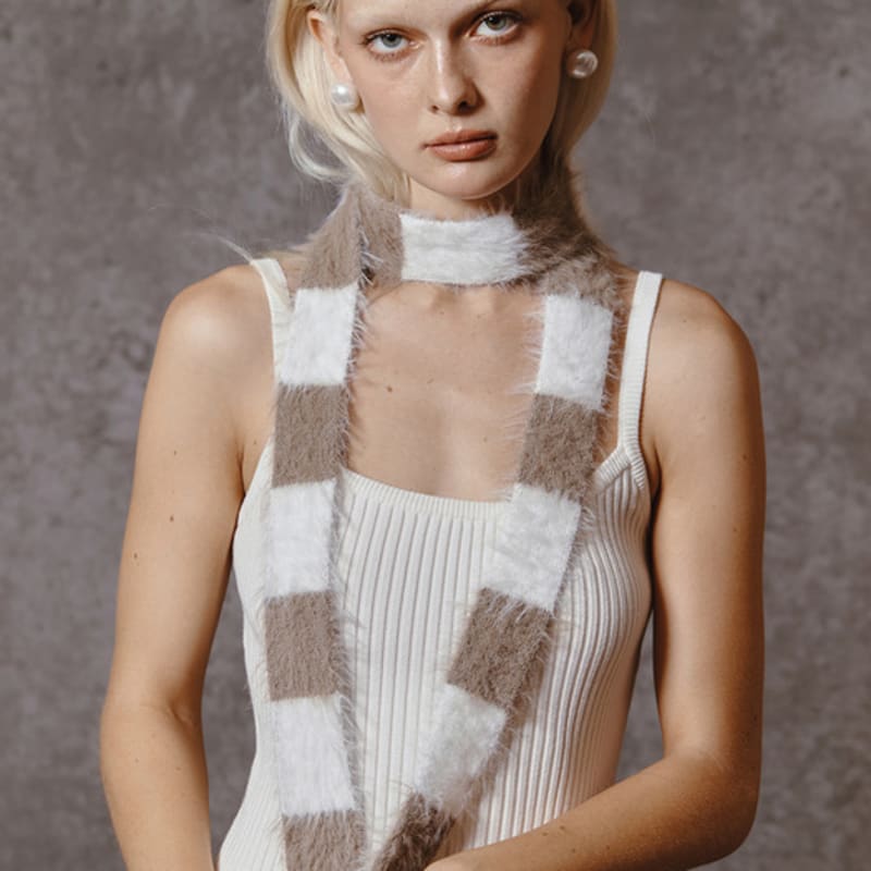MEENDERI MIXED STRIPE knit MUFFLER - WHITE BEIGE FREE
MEENDERI MIXED STRIPE knit MUFFLER - WHITE BEIGE FREE