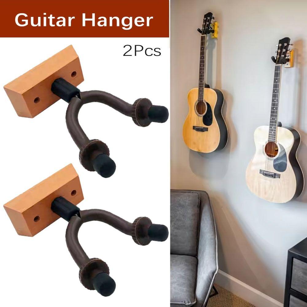 2Pcs Wood/Metal/Rubber Guitar Hanger Wall Mount Guitar Holder Durable Guitar Wall Hook Ukulele
2Pcs Wood/Metal/Rubber Guitar Hanger Wall Mount Guitar Holder Durable Guitar Wall Hook Ukulele