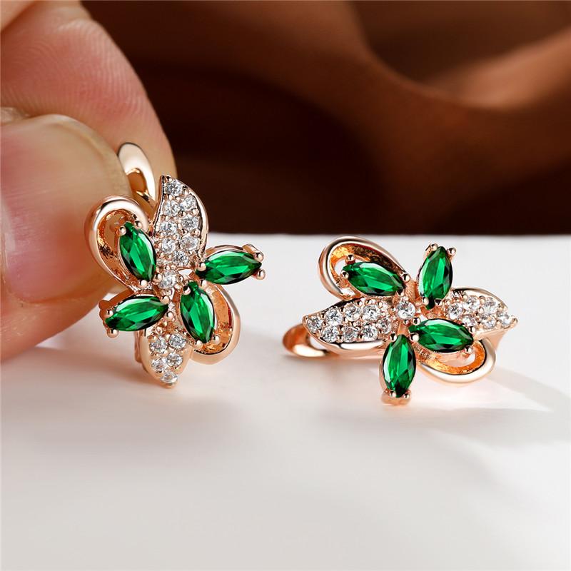 Cute Star Flower Multicolor Red Blue Zircon Stone Hoop Earrings Rose Gold Color Wedding For Women зелений
Cute Star Flower Multicolor Red Blue Zircon Stone Hoop Earrings Rose Gold Color Wedding For Women зелений