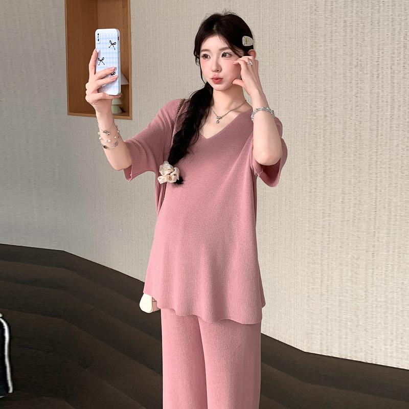 2026 Summer Maternity Ice Silk Knit V-Neck Top & Wide-Leg Pants Set 2XL рожевий
2026 Summer Maternity Ice Silk Knit V-Neck Top & Wide-Leg Pants Set 2XL рожевий