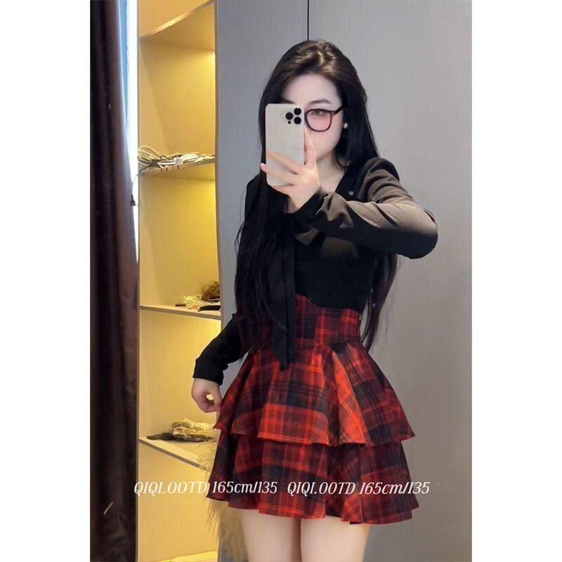 Plus Size Sweet & Spicy School Uniform Set: Slimming Spring Autumn Shirt & Cinched Waist Fishbone Skirt Two-Piece. M for 36-45 kg
Plus Size Sweet & Spicy School Uniform Set: Slimming Spring Autumn Shirt & Cinched Waist Fishbone Skirt Two-Piece. M for 36-45 kg