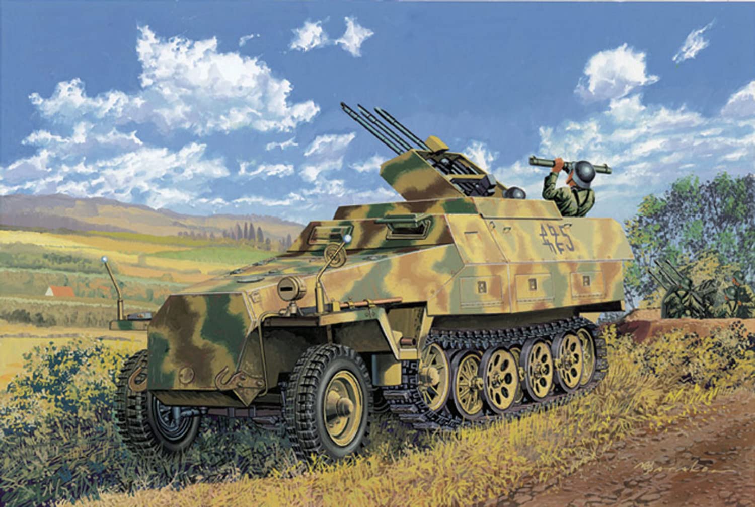 Platz WWII German Gun Type Plastic Model DR6217 1/35 Sd.Kfz.251/21 Ausf.D Half-Track Self-Propelled Anti-Aircraft
Platz WWII German Gun Type Plastic Model DR6217 1/35 Sd.Kfz.251/21 Ausf.D Half-Track Self-Propelled Anti-Aircraft