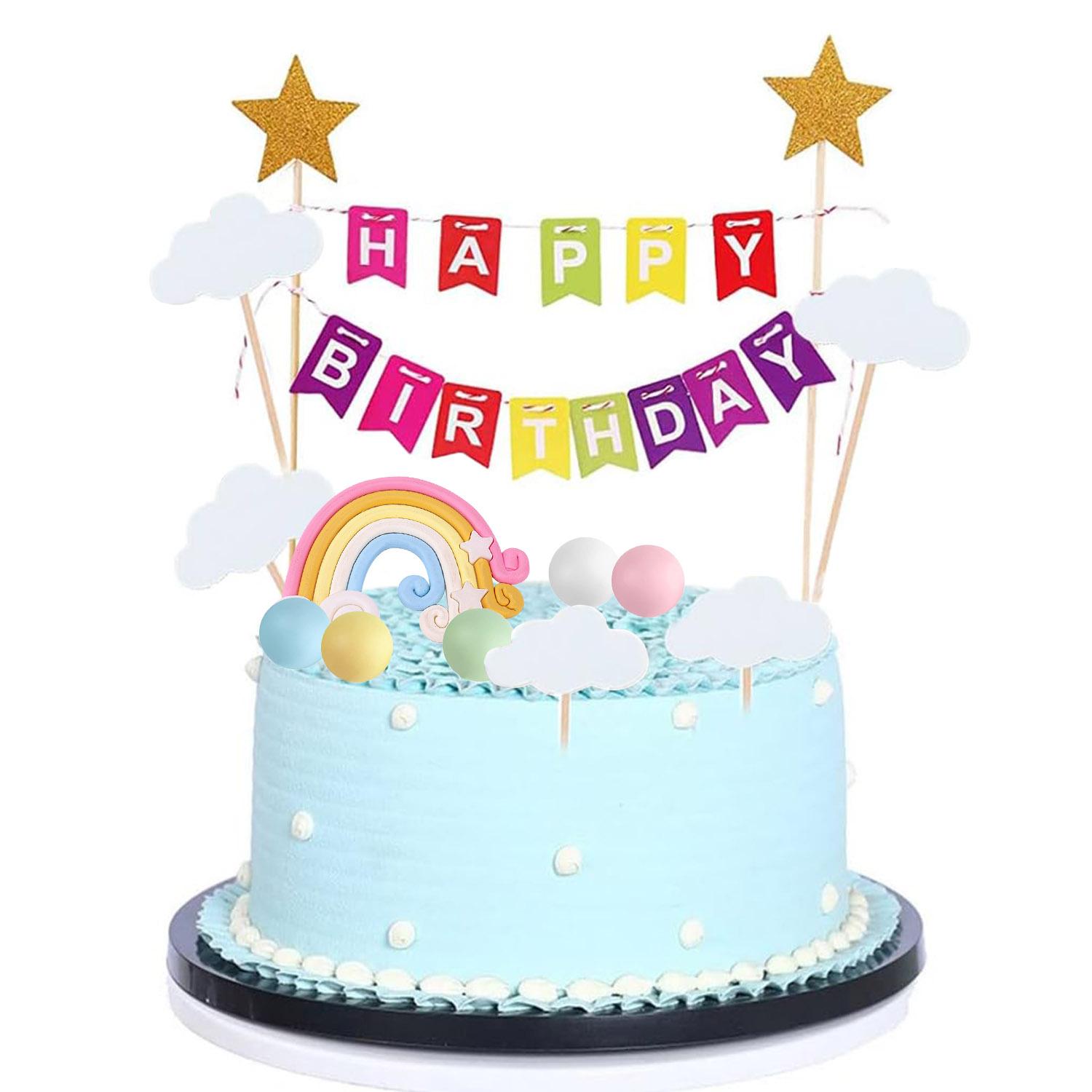Rainbow Cake Topper Happy Birthday Cake Flag Banner Clouds Balloon Ball Rainbow Cake Decoration for Girls Baby Shower Party
Rainbow Cake Topper Happy Birthday Cake Flag Banner Clouds Balloon Ball Rainbow Cake Decoration for Girls Baby Shower Party