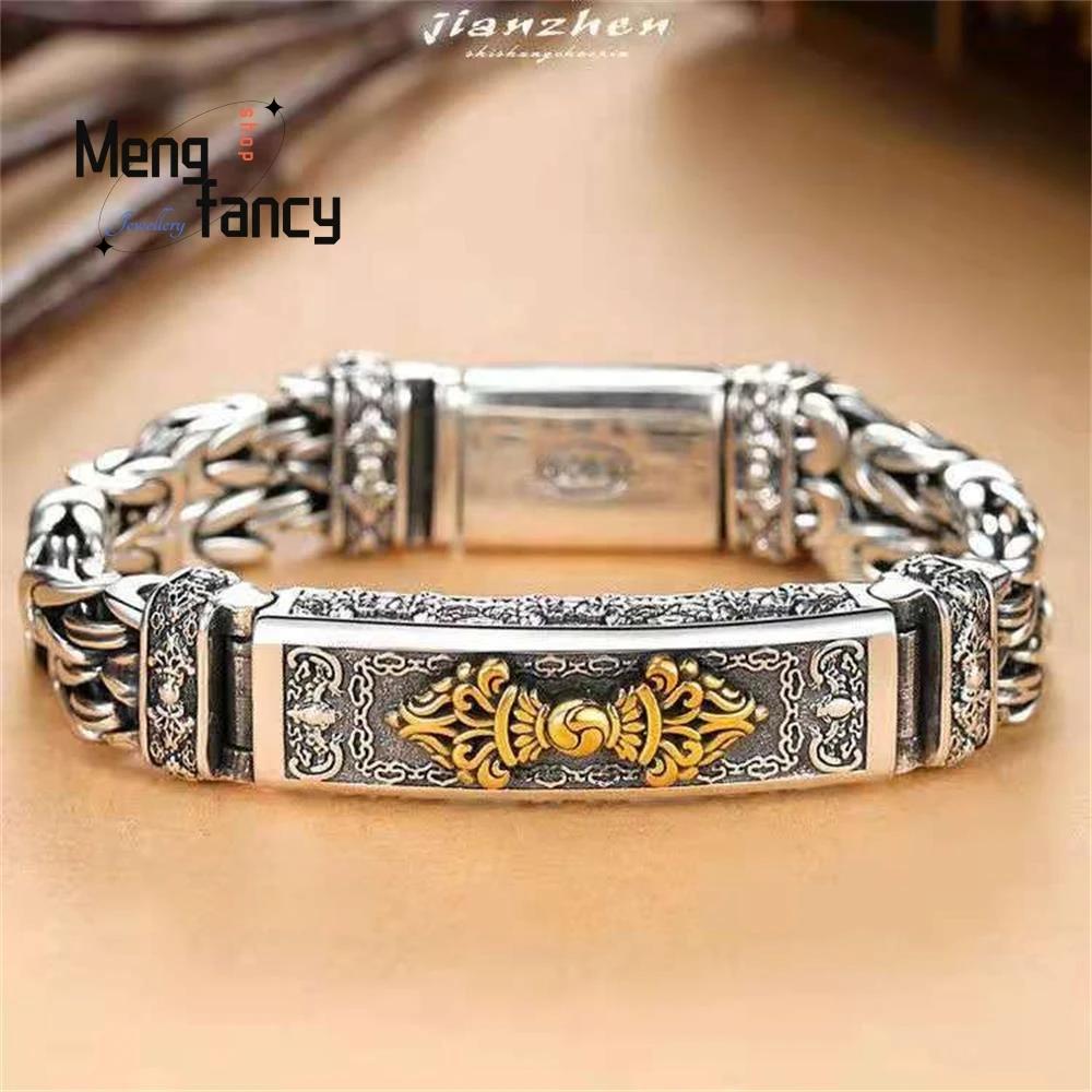 Men s Silver Tide Creative Personalized Hand Jewelry Vajra Pestle Peace Grain Chain Bracelet Luxury Quality Jewelry Holiday Gift 18cm
Men s Silver Tide Creative Personalized Hand Jewelry Vajra Pestle Peace Grain Chain Bracelet Luxury Quality Jewelry Holiday Gift 18cm