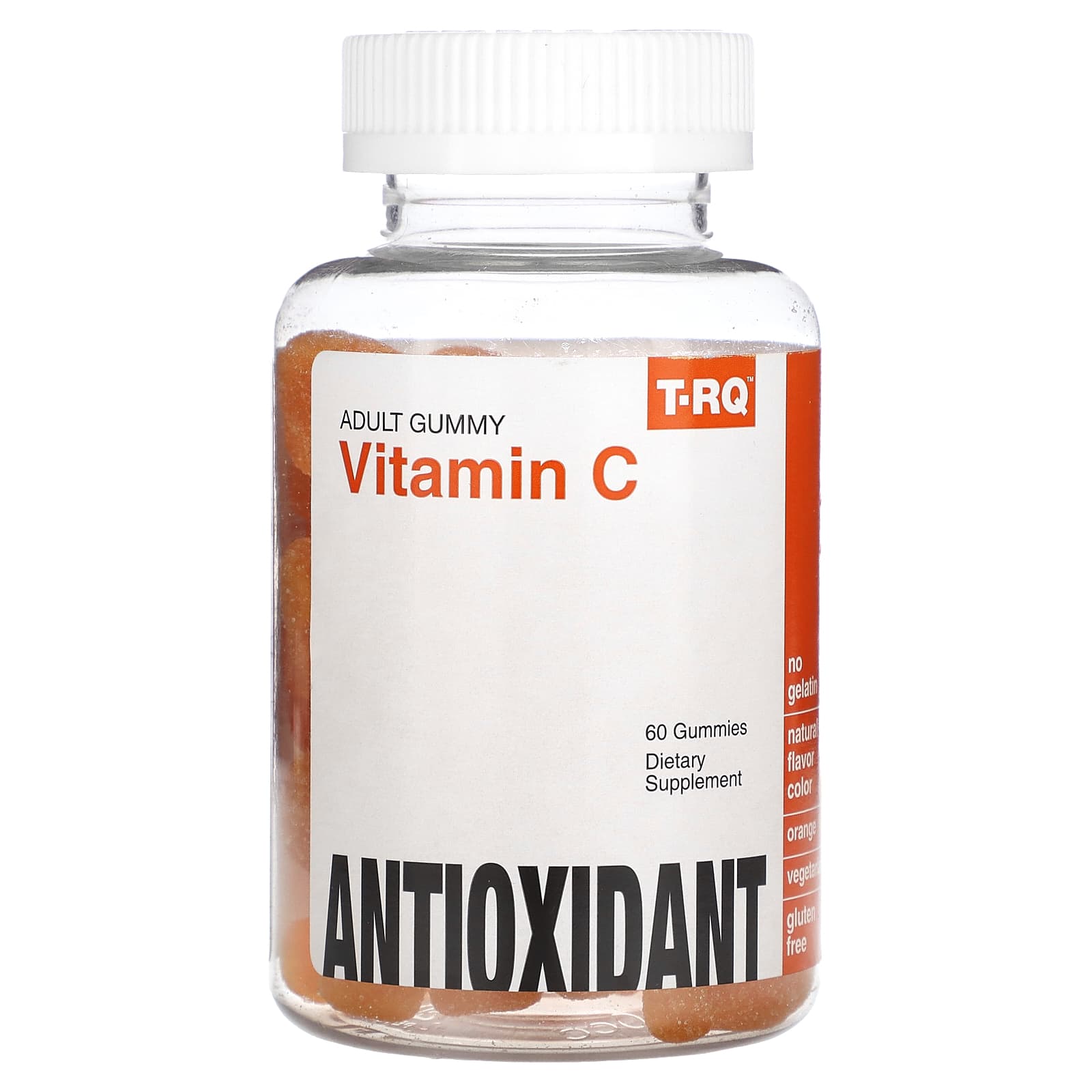 T-RQ, adult gummies, vitamin C, orange, 60 gummies
T-RQ, adult gummies, vitamin C, orange, 60 gummies