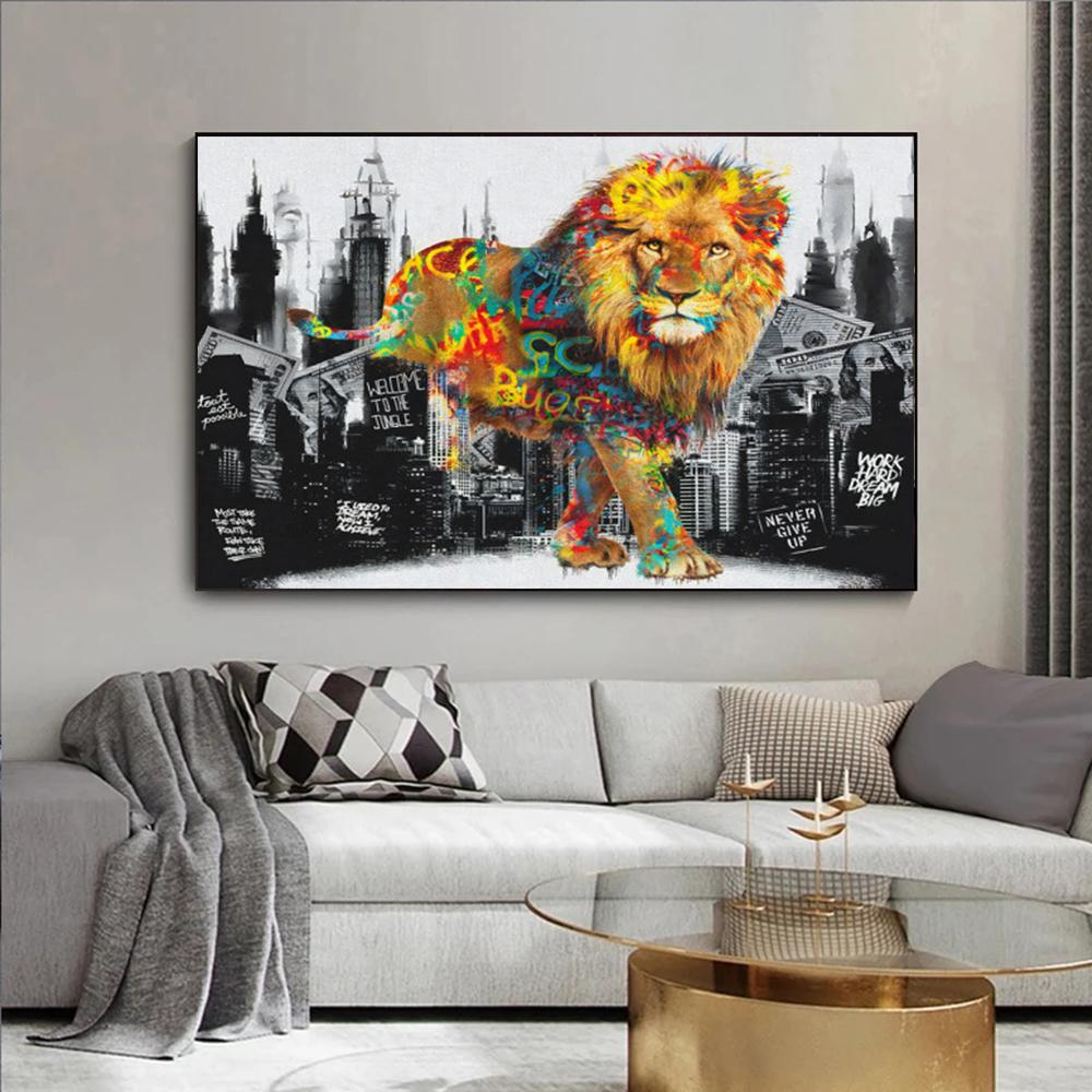 Граффити Лев Wall Art Холст Картина Черно-белые доллары Плакаты и принты Картинки для гостиной Домашний декор Cuadros 21*30cm
Граффити Лев Wall Art Холст Картина Черно-белые доллары Плакаты и принты Картинки для гостиной Домашний декор Cuadros 21*30cm