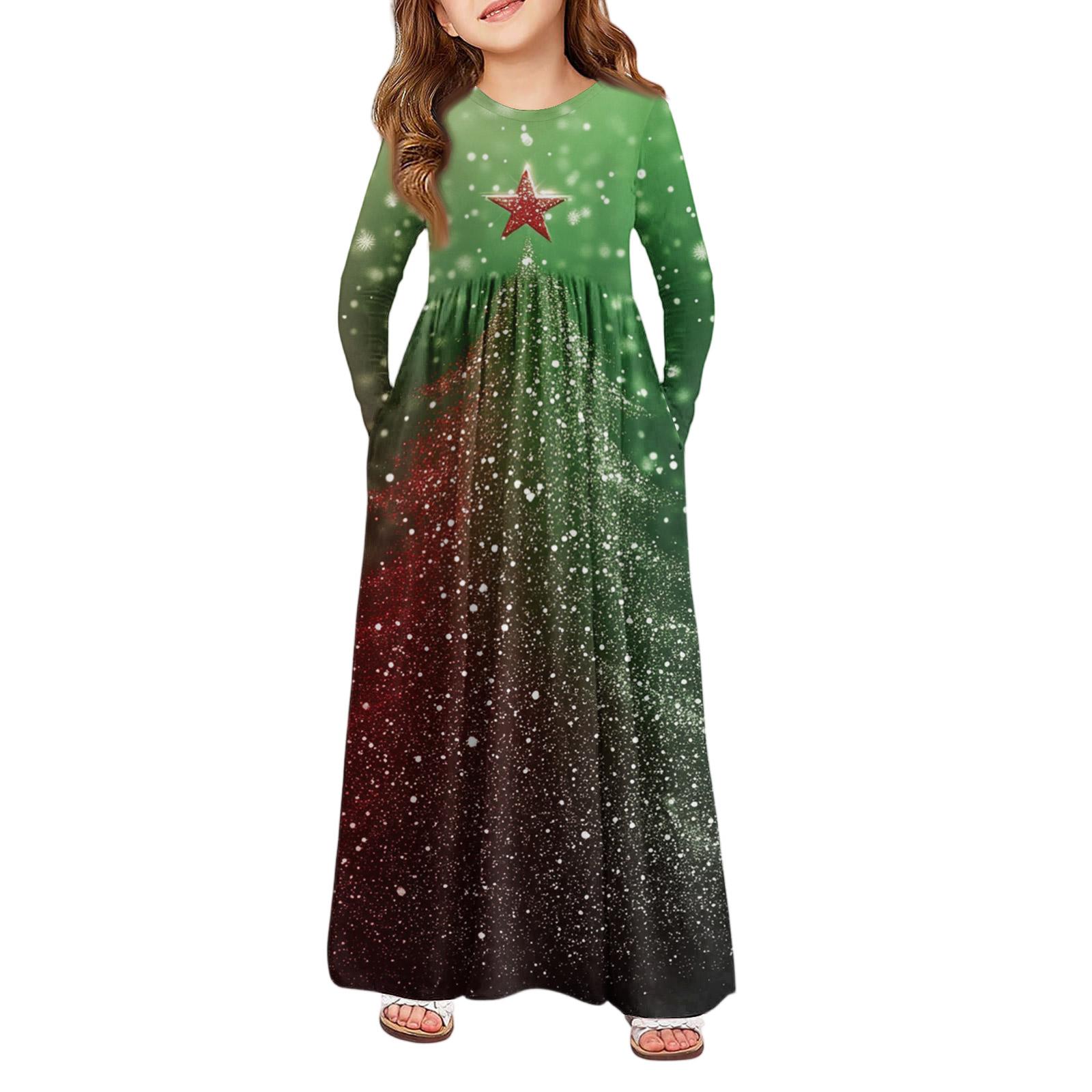 Девичье платье макси - Платье с длинным рукавом и карманом на Рождество 110
Девичье платье макси - Платье с длинным рукавом и карманом на Рождество 110