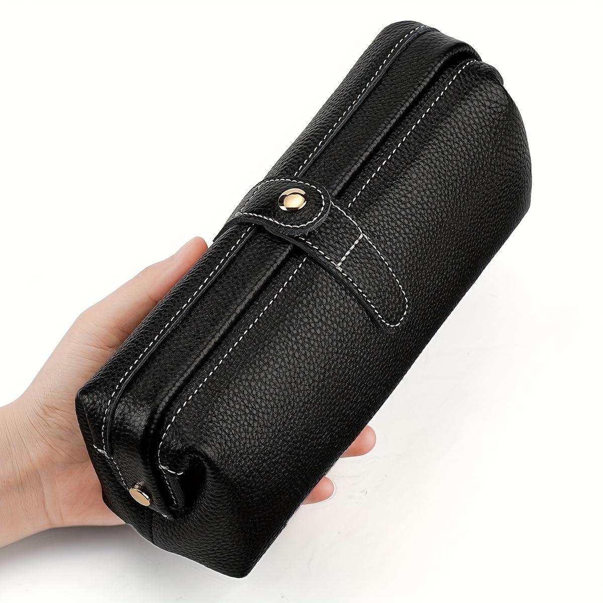 Genuine Leather Toiletry Bag for Makeup & Skincare Travel Cosmetic Pouch with Mirror Brush Holder for Eyeshadow Lipstick чёрный
Genuine Leather Toiletry Bag for Makeup & Skincare Travel Cosmetic Pouch with Mirror Brush Holder for Eyeshadow Lipstick чёрный