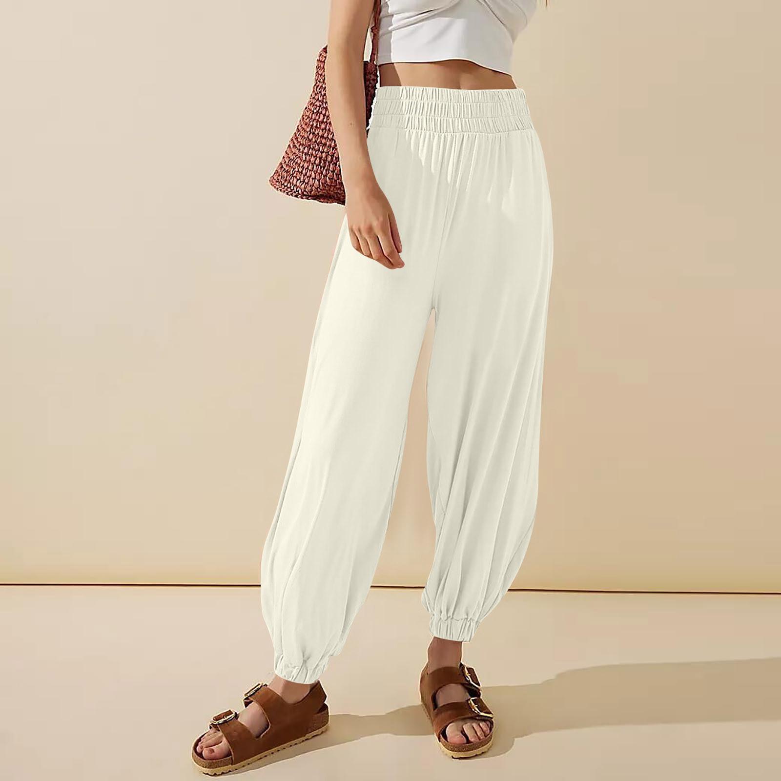 Женские однотонные быстросохнущие повседневные брюки с высокой талией и поясом, леггинсы с высокой талией, летние повседневные брюки с карманами XL белый
Женские однотонные быстросохнущие повседневные брюки с высокой талией и поясом, леггинсы с высокой талией, летние повседневные брюки с карманами XL белый