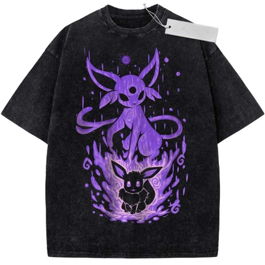 T Shirt Sports T Shirt Short Sleeve T Shirt Black Unisex Pure Cotton Washed Vintage Pokemon Eevee and Espeon Purple Flame Print M
T Shirt Sports T Shirt Short Sleeve T Shirt Black Unisex Pure Cotton Washed Vintage Pokemon Eevee and Espeon Purple Flame Print M