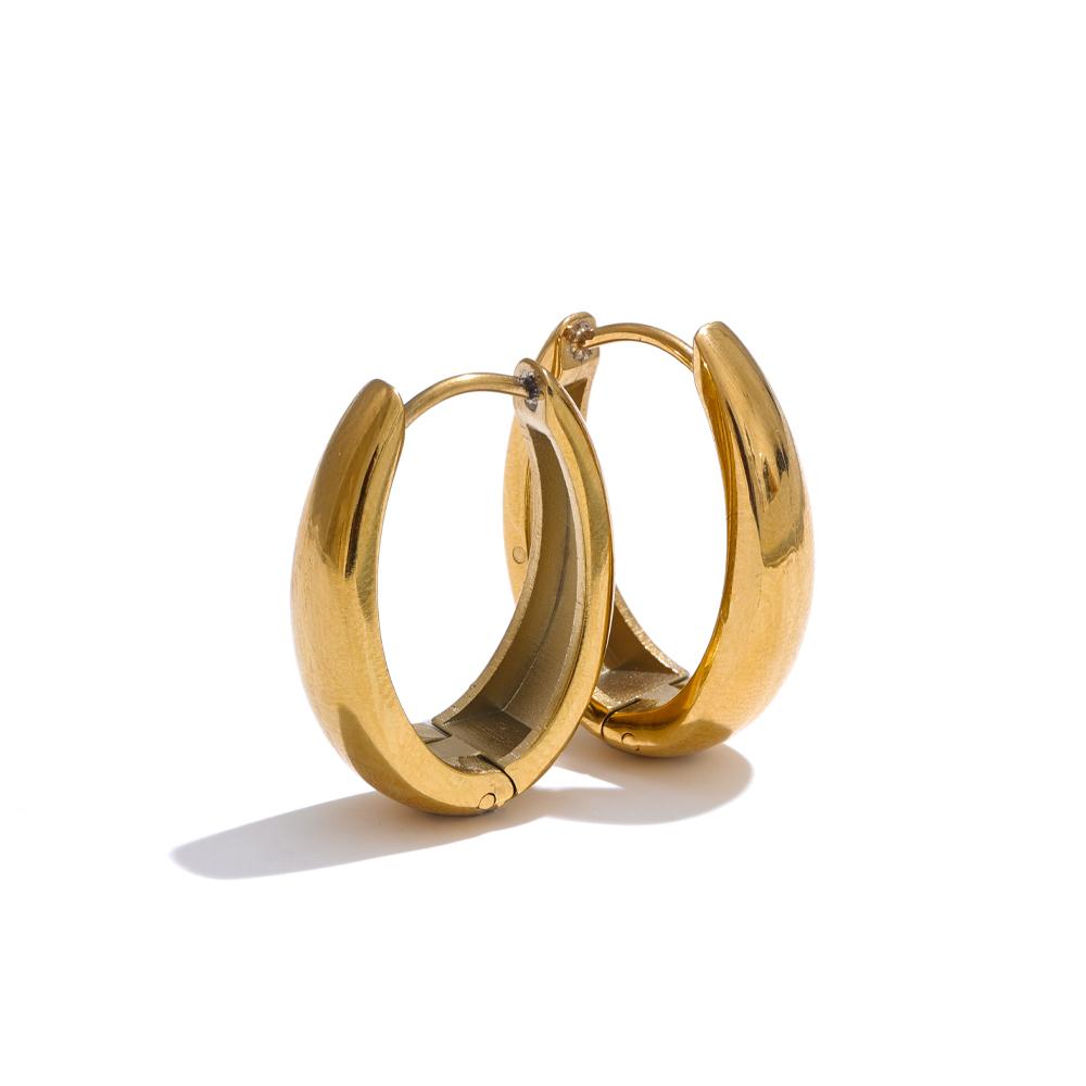 Yhpup 316L Stainless Steel Geometric U-Shape Hoop Earrings 18K Gold PVD Plated Popular Daily Classy Waterproof Jewelry Accessory
Yhpup 316L Stainless Steel Geometric U-Shape Hoop Earrings 18K Gold PVD Plated Popular Daily Classy Waterproof Jewelry Accessory