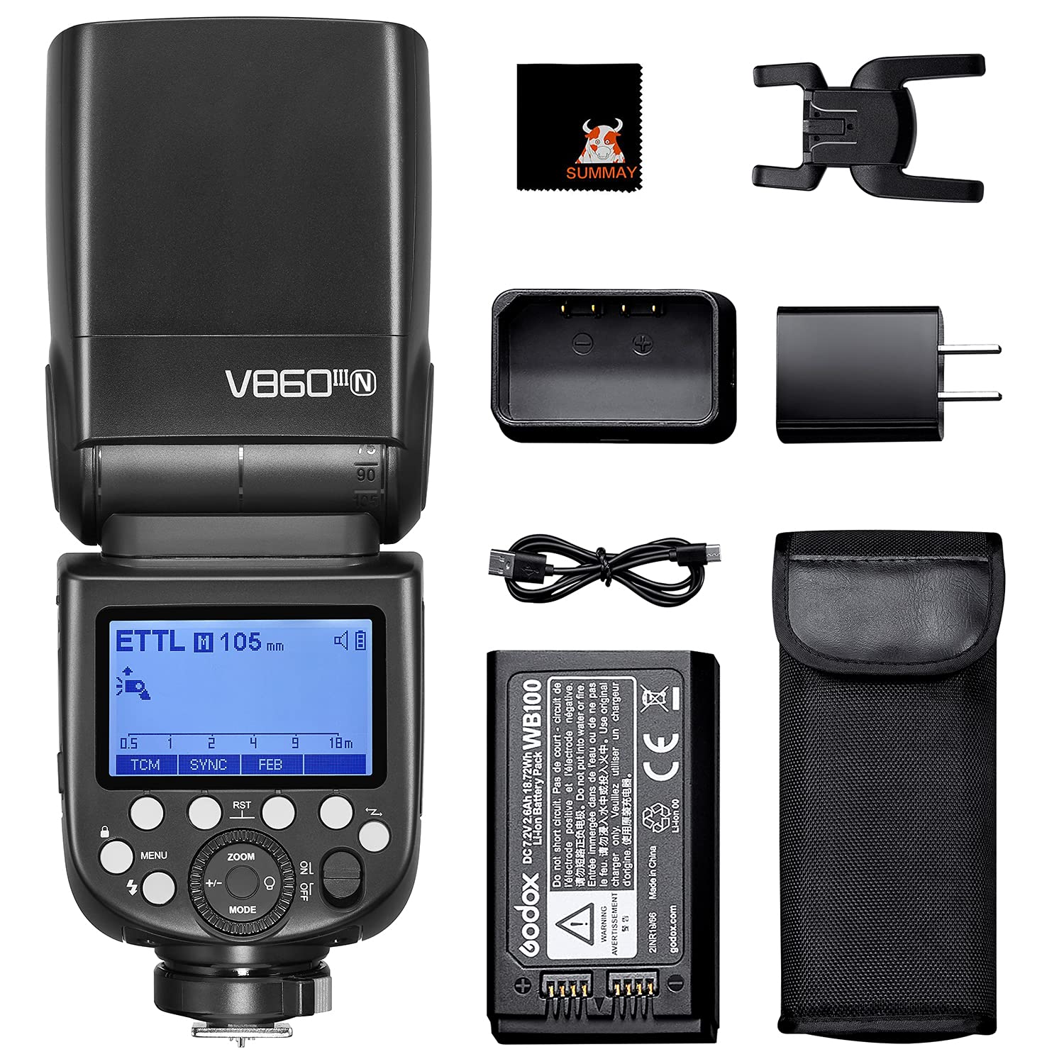 GODOX Camera Flash Speedlight HSS GN60 2600mAh Rechargeable Speedlight Compatible with Nikon Modeling Quick Release Lock V860III-N i-TTL Master-Slave
GODOX Camera Flash Speedlight HSS GN60 2600mAh Rechargeable Speedlight Compatible with Nikon Modeling Quick Release Lock V860III-N i-TTL Master-Slave