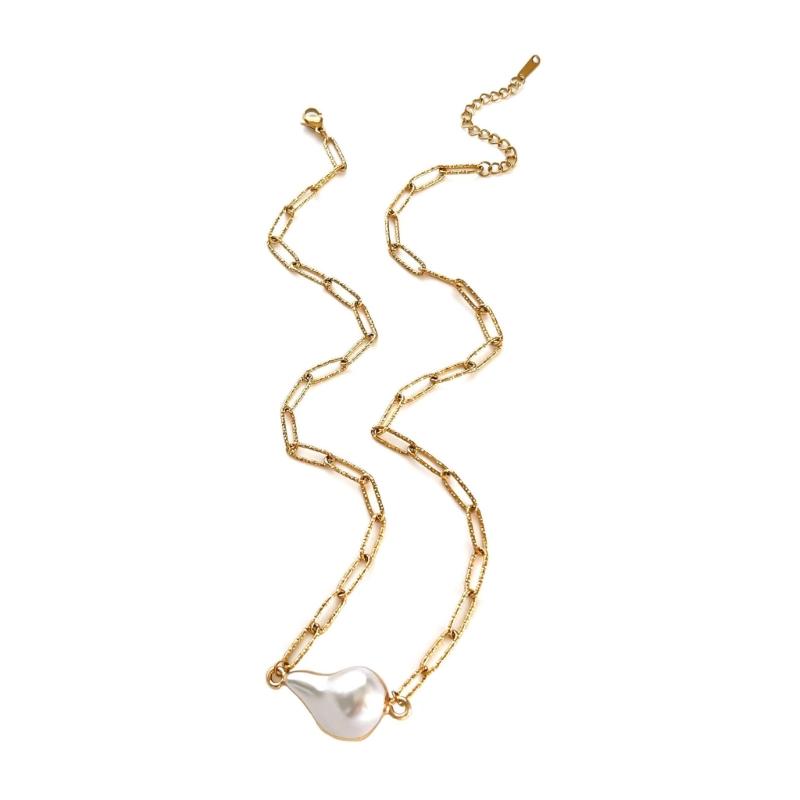 Elegant Double Layer Baroque Pearls Necklace Stainless Steel Adjustable Chain Everyday Jewelry Accessory Gift
Elegant Double Layer Baroque Pearls Necklace Stainless Steel Adjustable Chain Everyday Jewelry Accessory Gift