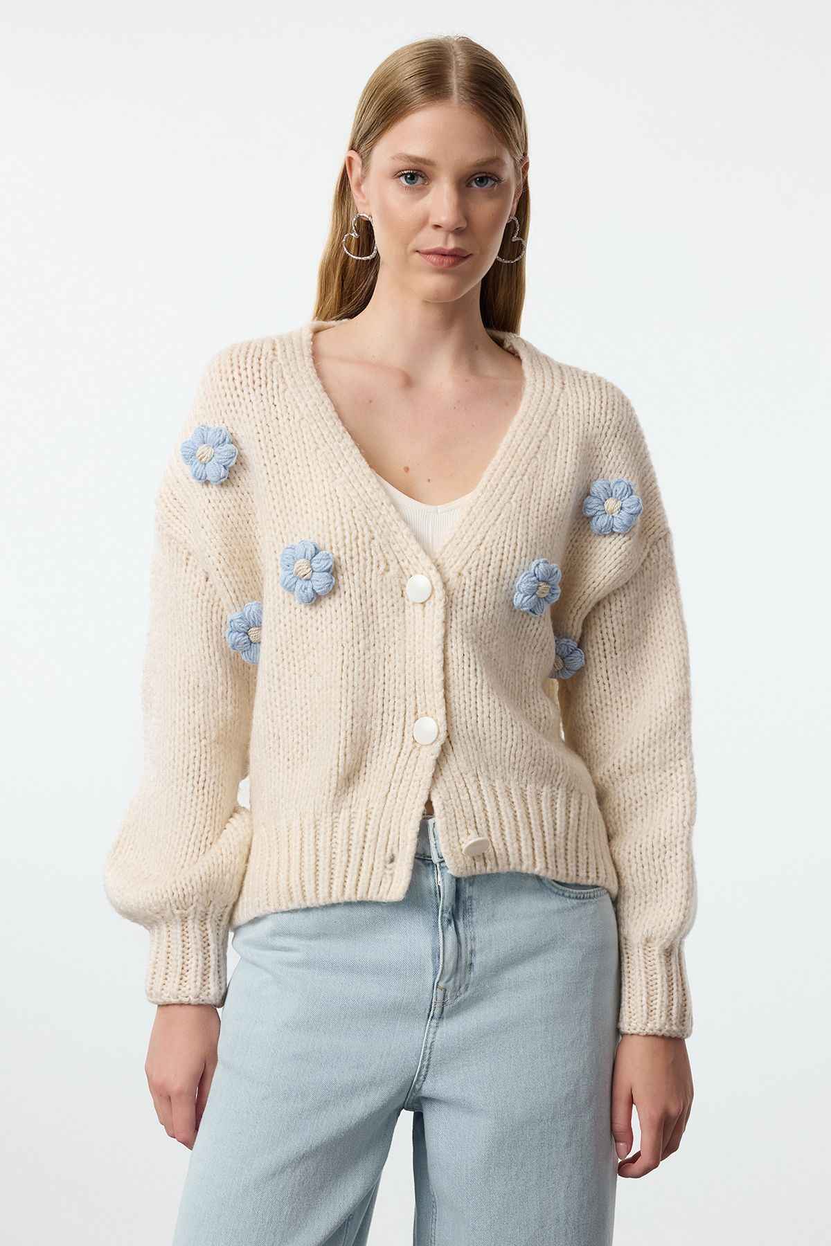 Women s Elegance Style Cardigan Stone Soft Textured Rose Detailed Knitwear Cardigan L
Women s Elegance Style Cardigan Stone Soft Textured Rose Detailed Knitwear Cardigan L