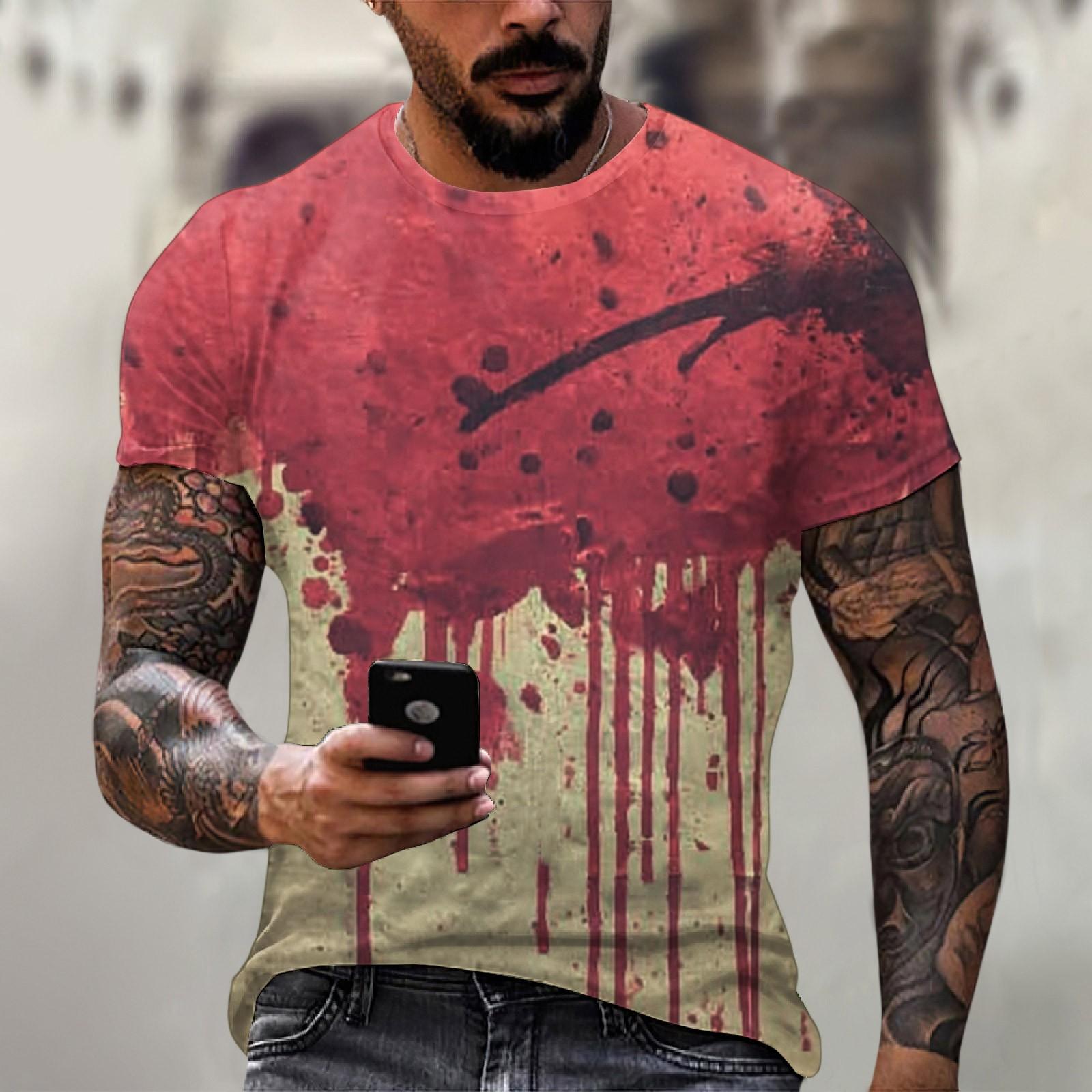 Halloween printed men s round-neck cotton-like short-sleeved top T-shirt XXXL хакі
Halloween printed men s round-neck cotton-like short-sleeved top T-shirt XXXL хакі