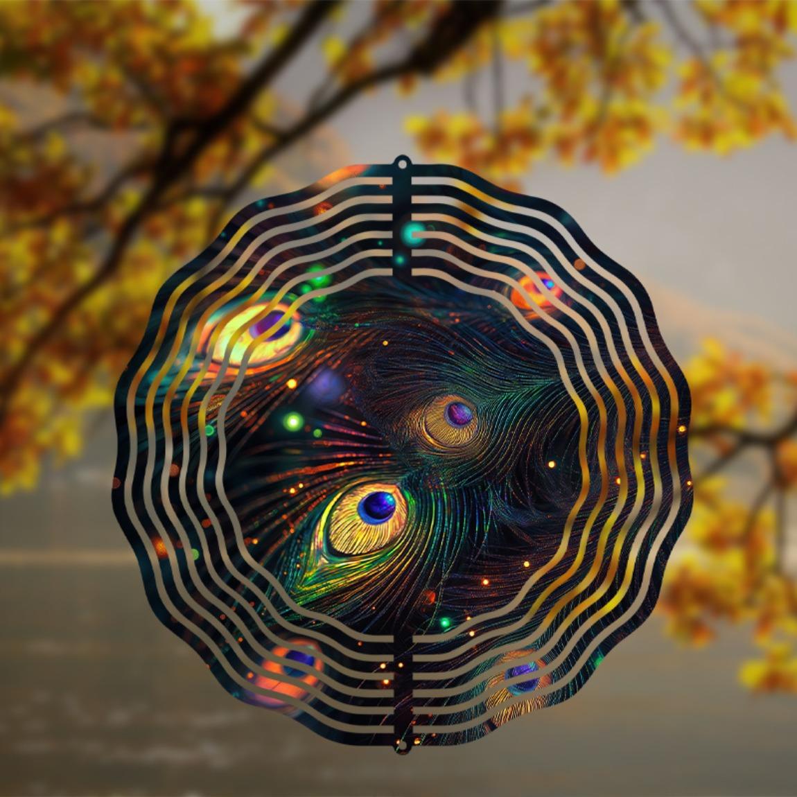 Peacock Feather Wind Spinner Outdoor Garden Decor 360 Swivel Hook Laser Cut Metal Hanging Ornament for Yard Balcony All Season 01A
Peacock Feather Wind Spinner Outdoor Garden Decor 360 Swivel Hook Laser Cut Metal Hanging Ornament for Yard Balcony All Season 01A
