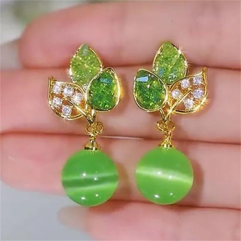S silver needle design sense light luxury temperament opal stud earrings sweet fresh green leaf earrings зелёный
S silver needle design sense light luxury temperament opal stud earrings sweet fresh green leaf earrings зелёный