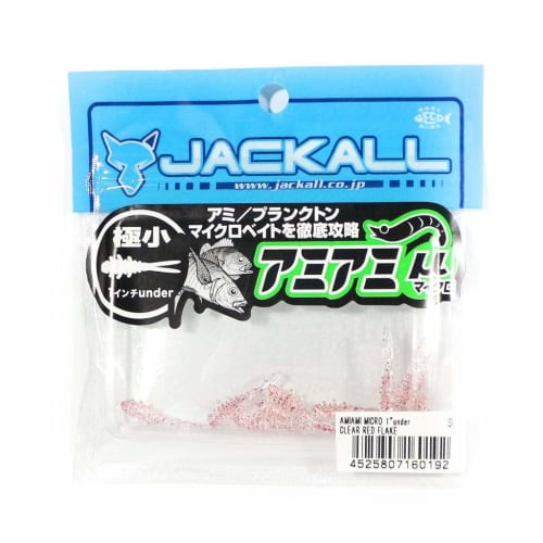 JACKALL Worm Amiami Micro 1 inch under (approx. 25mm) Clear Red Flake Lure