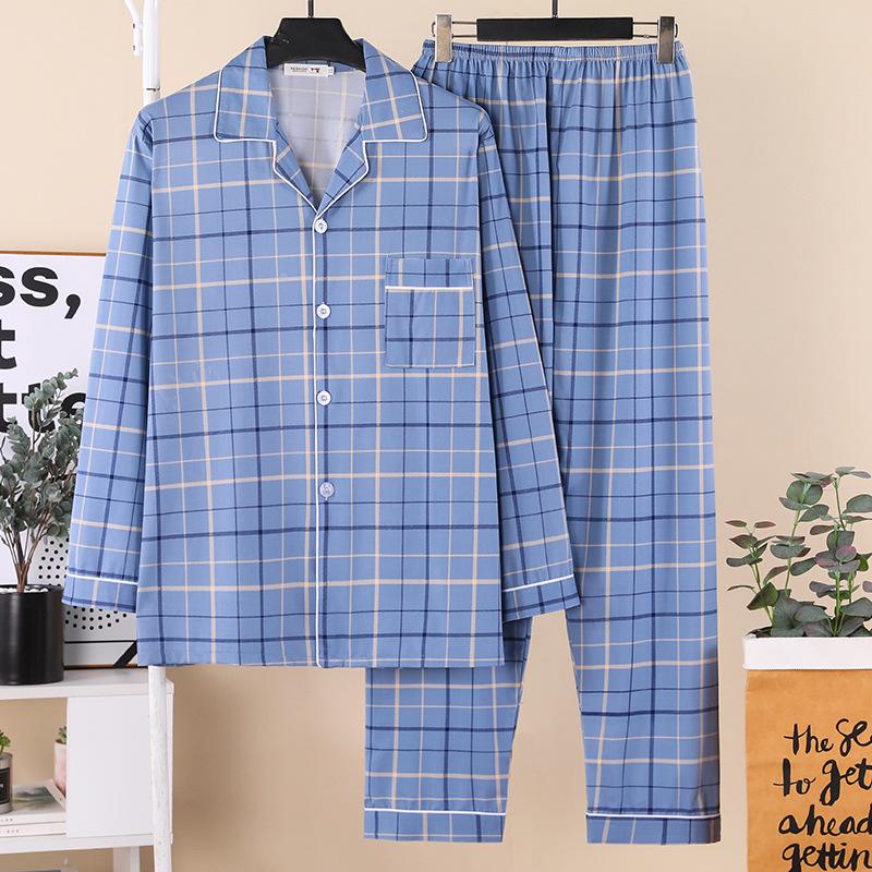 Men s Long-Sleeve Plaid Pajama Set - Spring/Autumn Cardigan, Perfect for Middle-Aged and Elderly Dads L (for 90-125 jin)
Men s Long-Sleeve Plaid Pajama Set - Spring/Autumn Cardigan, Perfect for Middle-Aged and Elderly Dads L (for 90-125 jin)